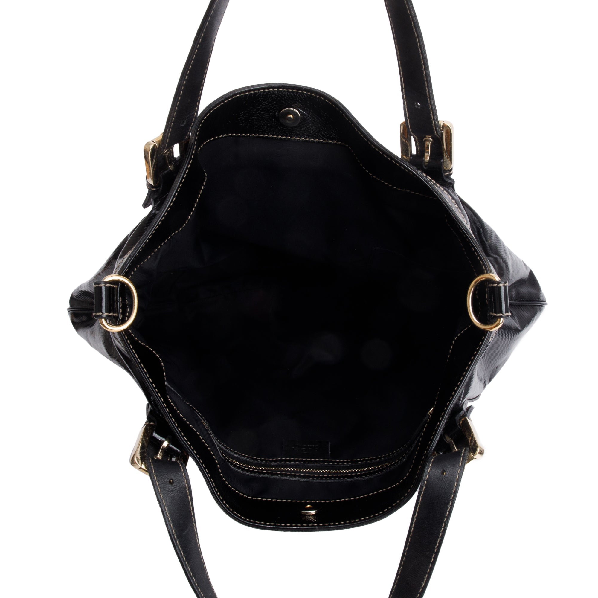 Gucci Black Dialux Coated Canvas Medium Britt Tote Bag