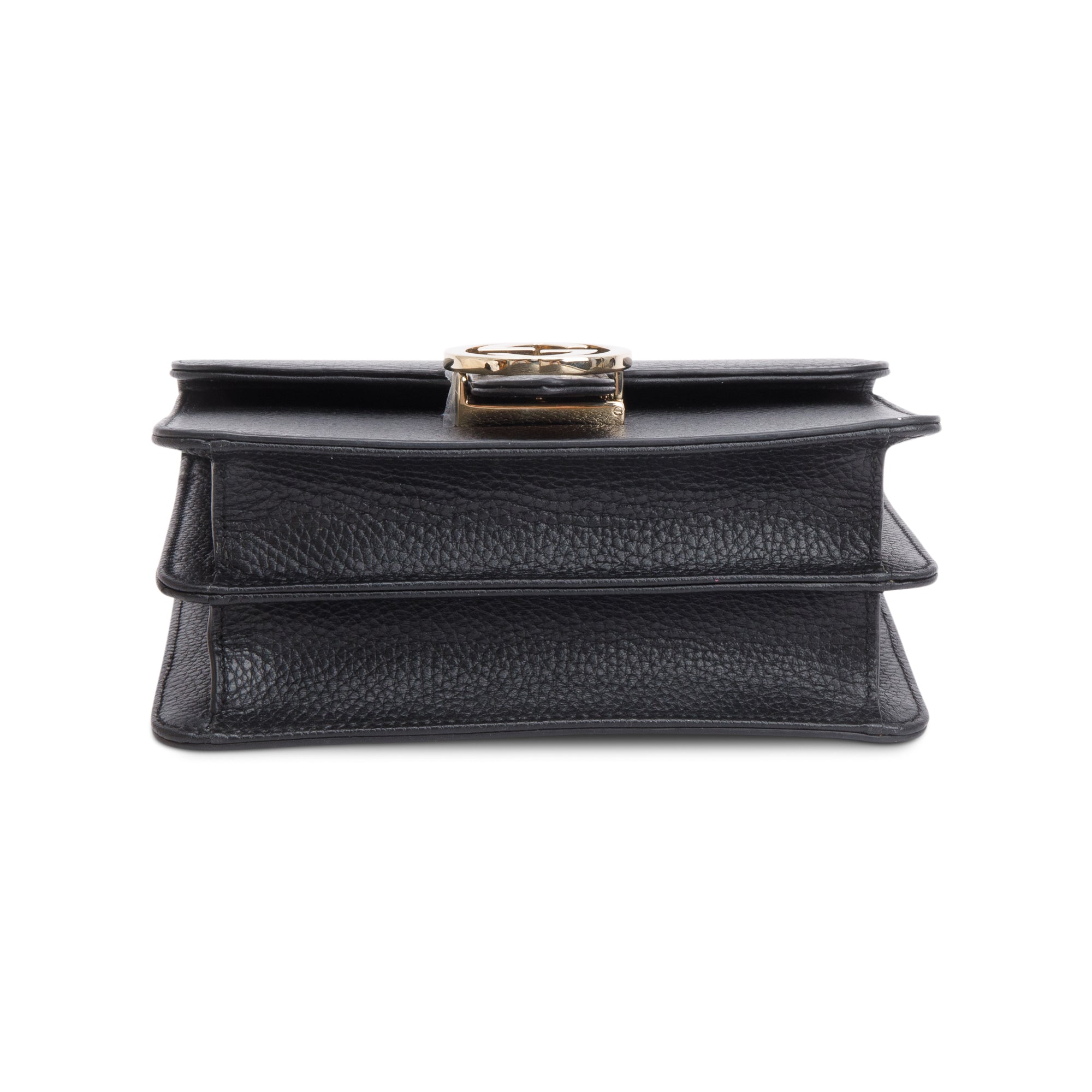 Gucci Black Dollar Calfskin Leather Interlocking GG Small Chain Shoulder Bag