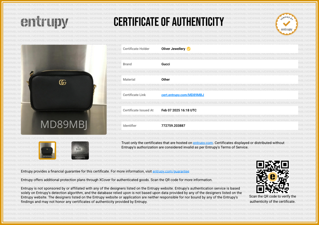 Gucci Black Dollar Calfskin Leather Super Mini GG Marmont Chain Shoulder Bag w/ Box