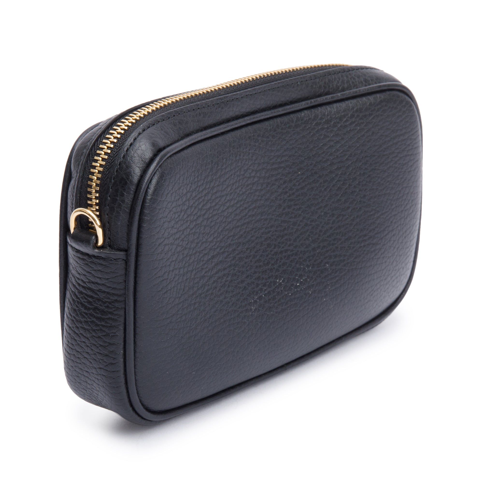 Gucci Black Dollar Calfskin Leather Super Mini GG Marmont Chain Shoulder Bag w/ Box