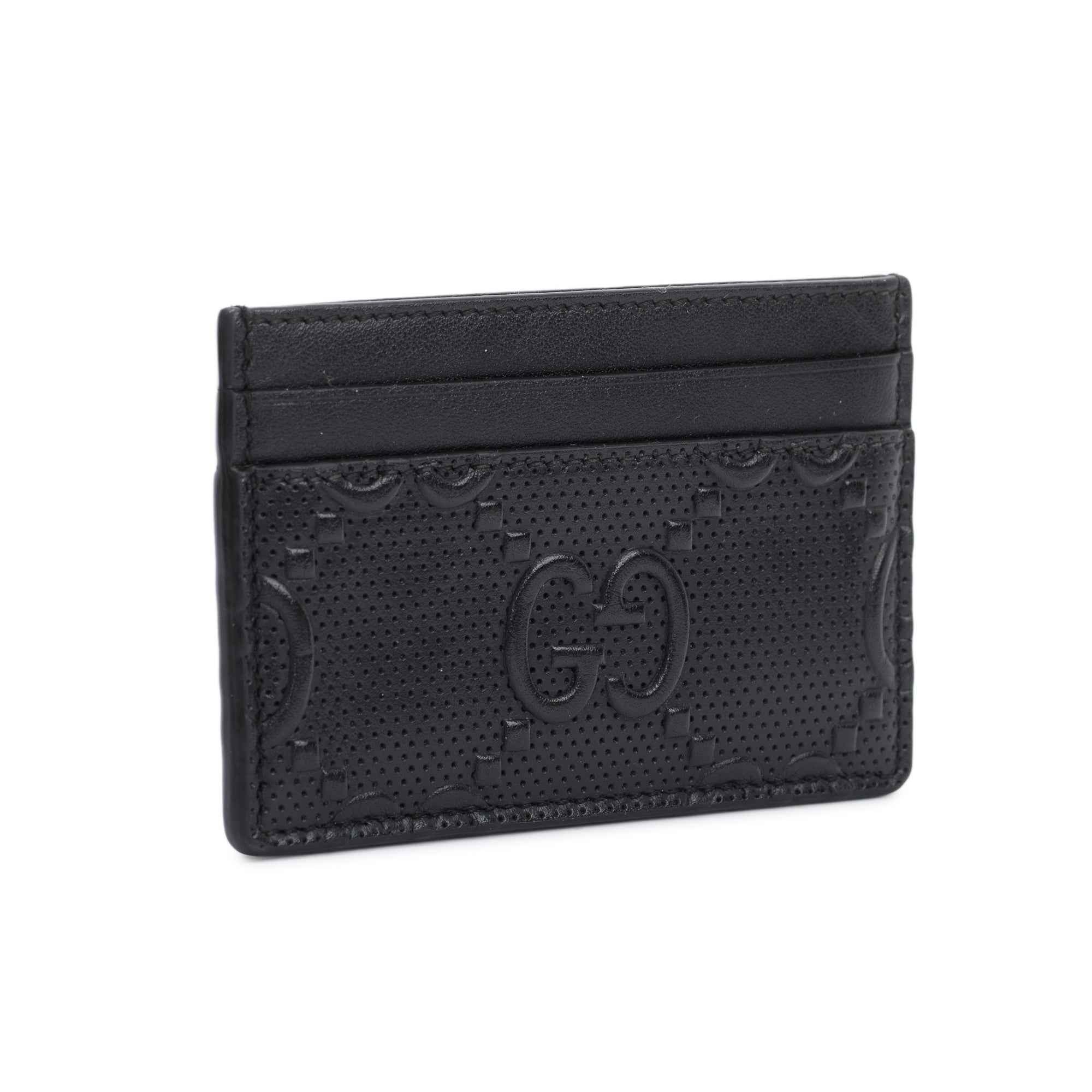 Gucci Black Embossed Leather Card Case