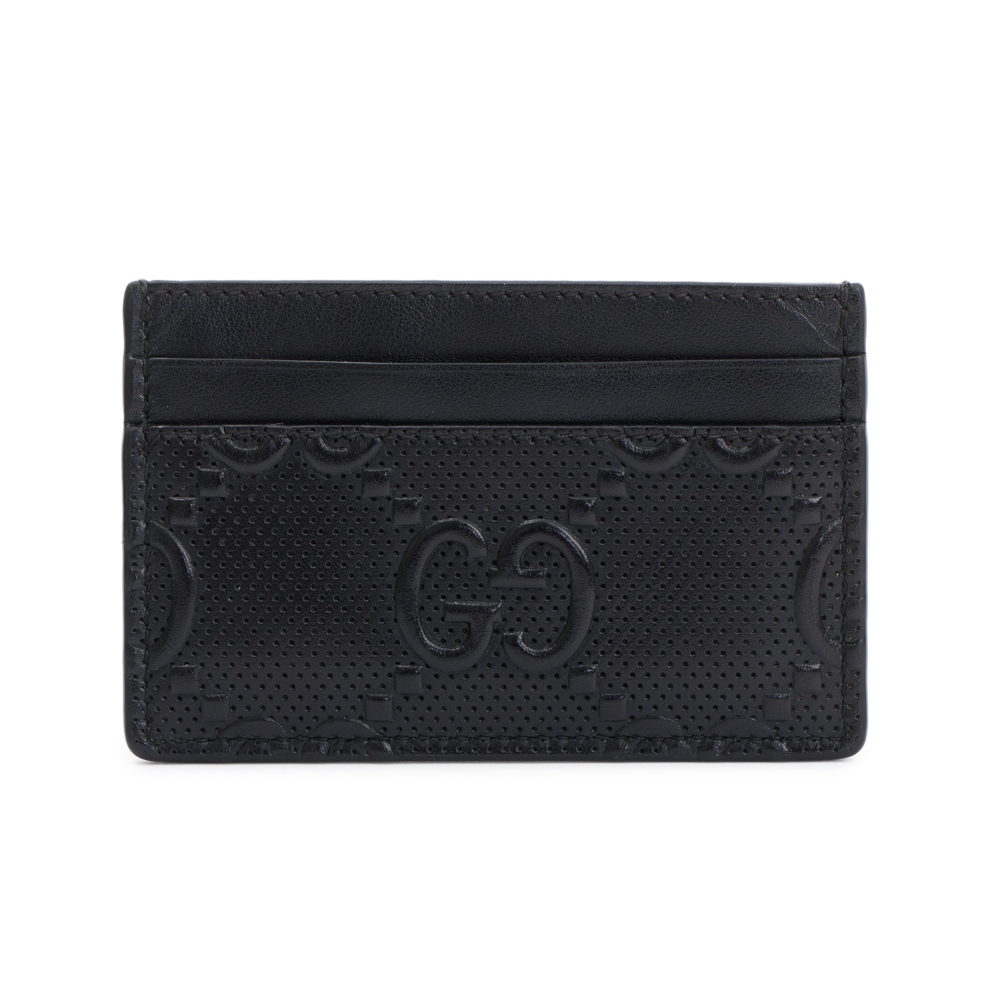 Gucci Black Embossed Leather Card Case