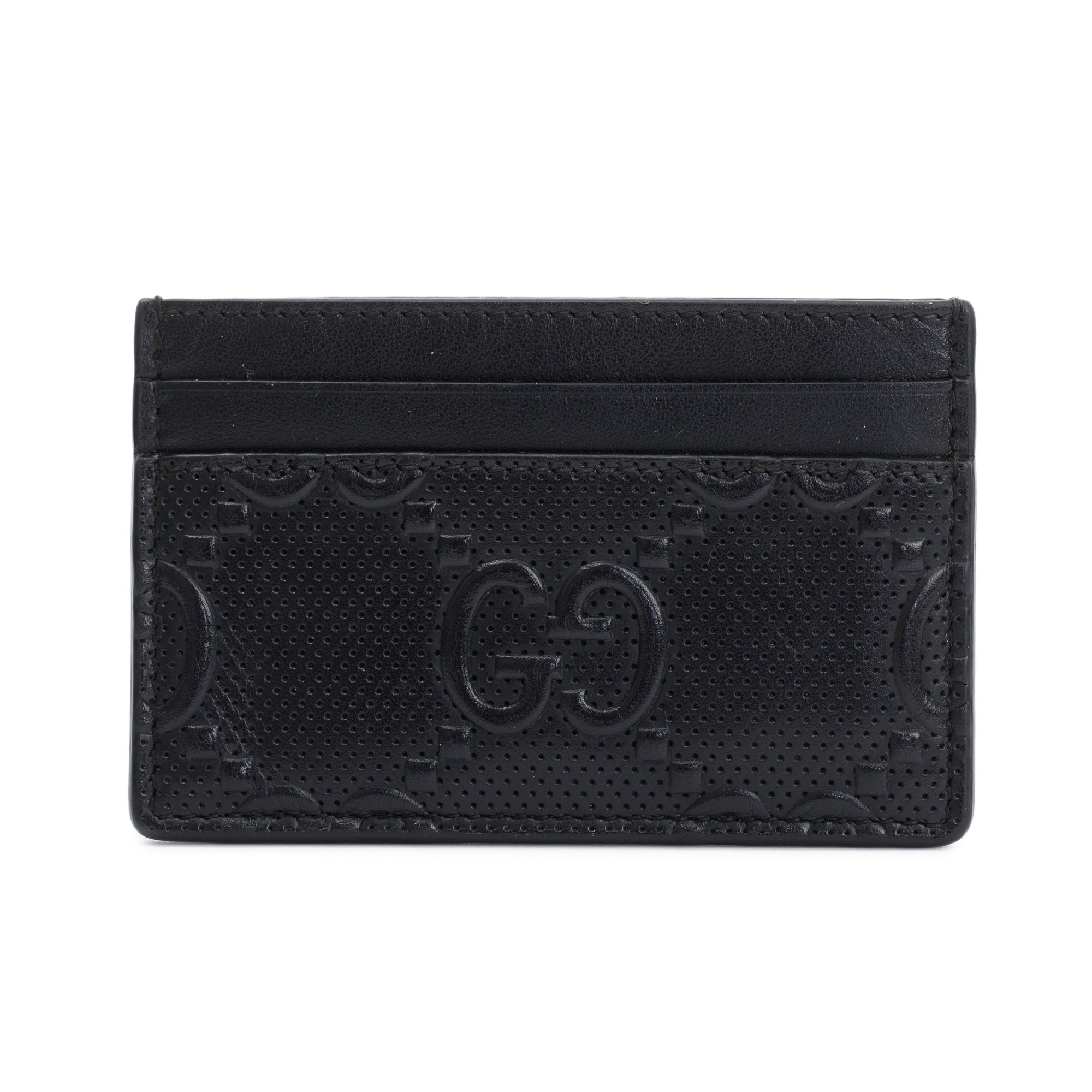 Gucci Black Embossed Leather Card Case
