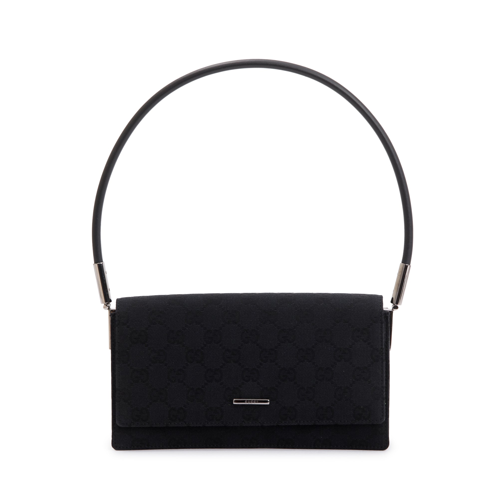 Gucci Black GG Canvas Baguette
