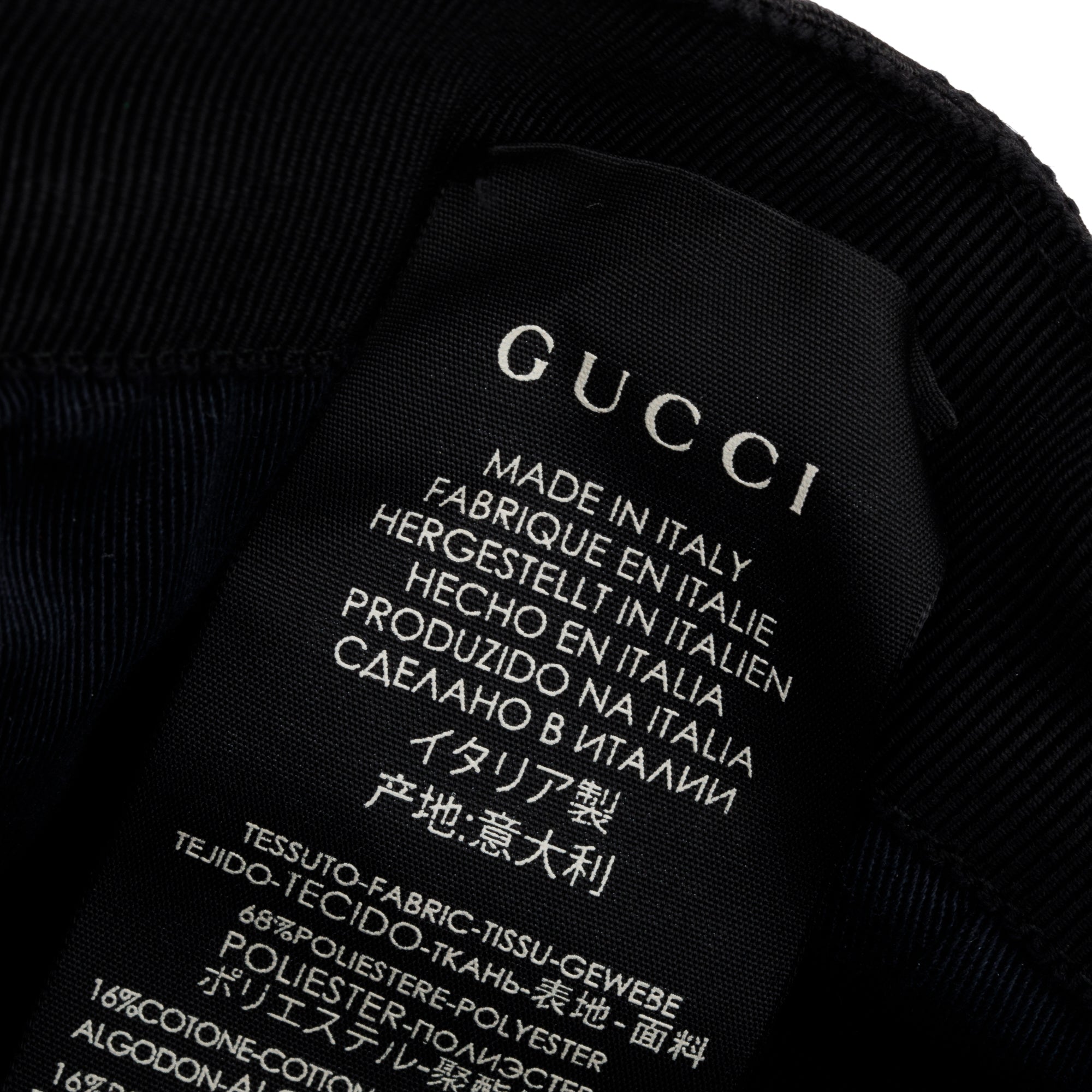 Gucci Black GG Canvas Baseball Hat with Web, Size S 57