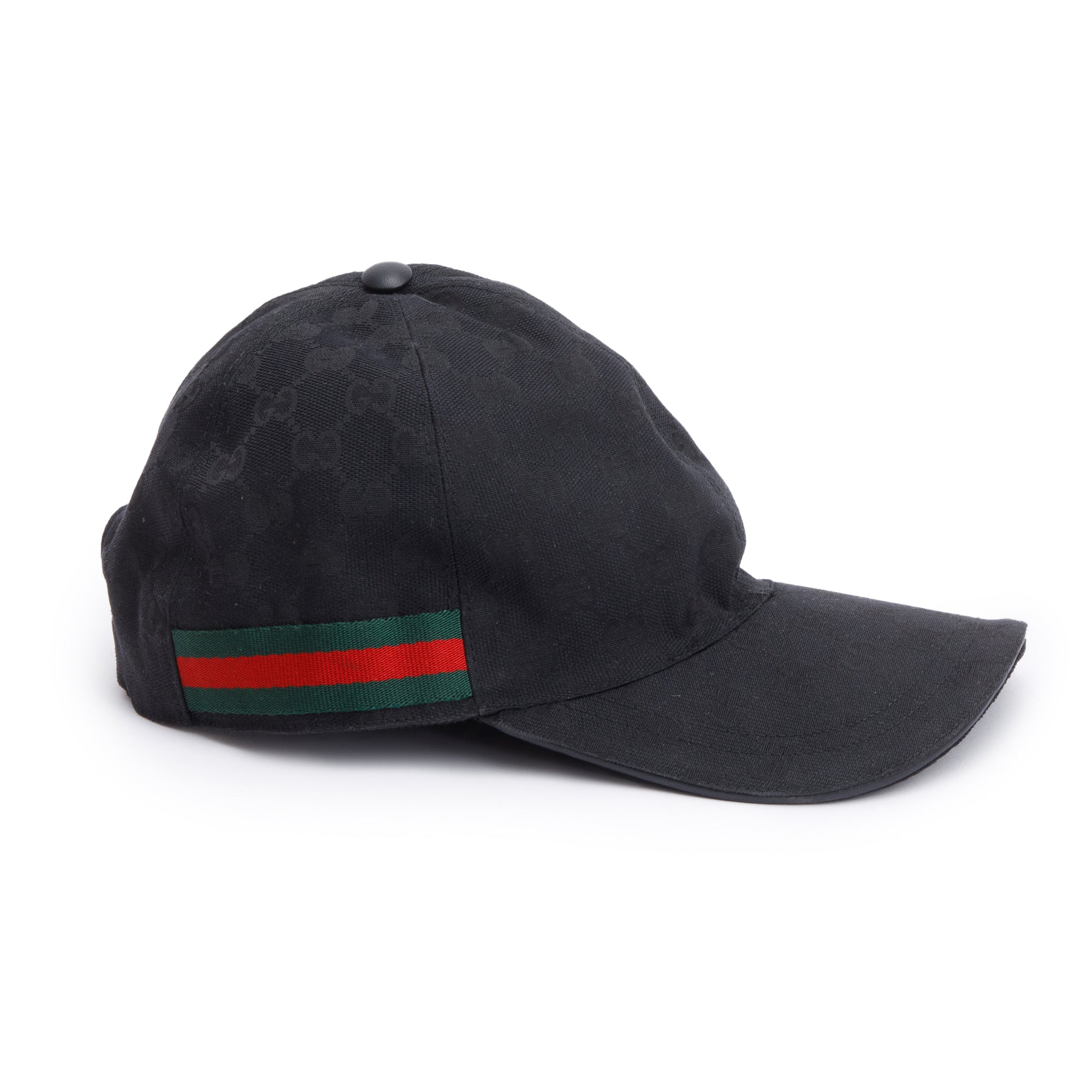 Gucci Black GG Canvas Baseball Hat with Web, Size XL 60 w/ Box