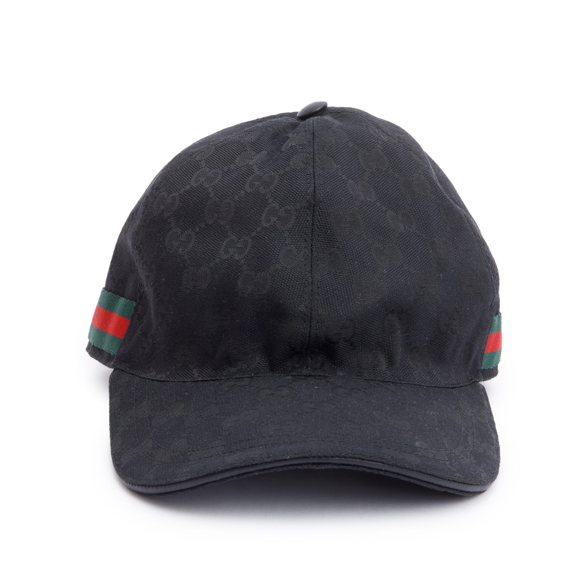 Gucci Black GG Canvas Baseball Hat with Web, Size XL 60 w/ Box