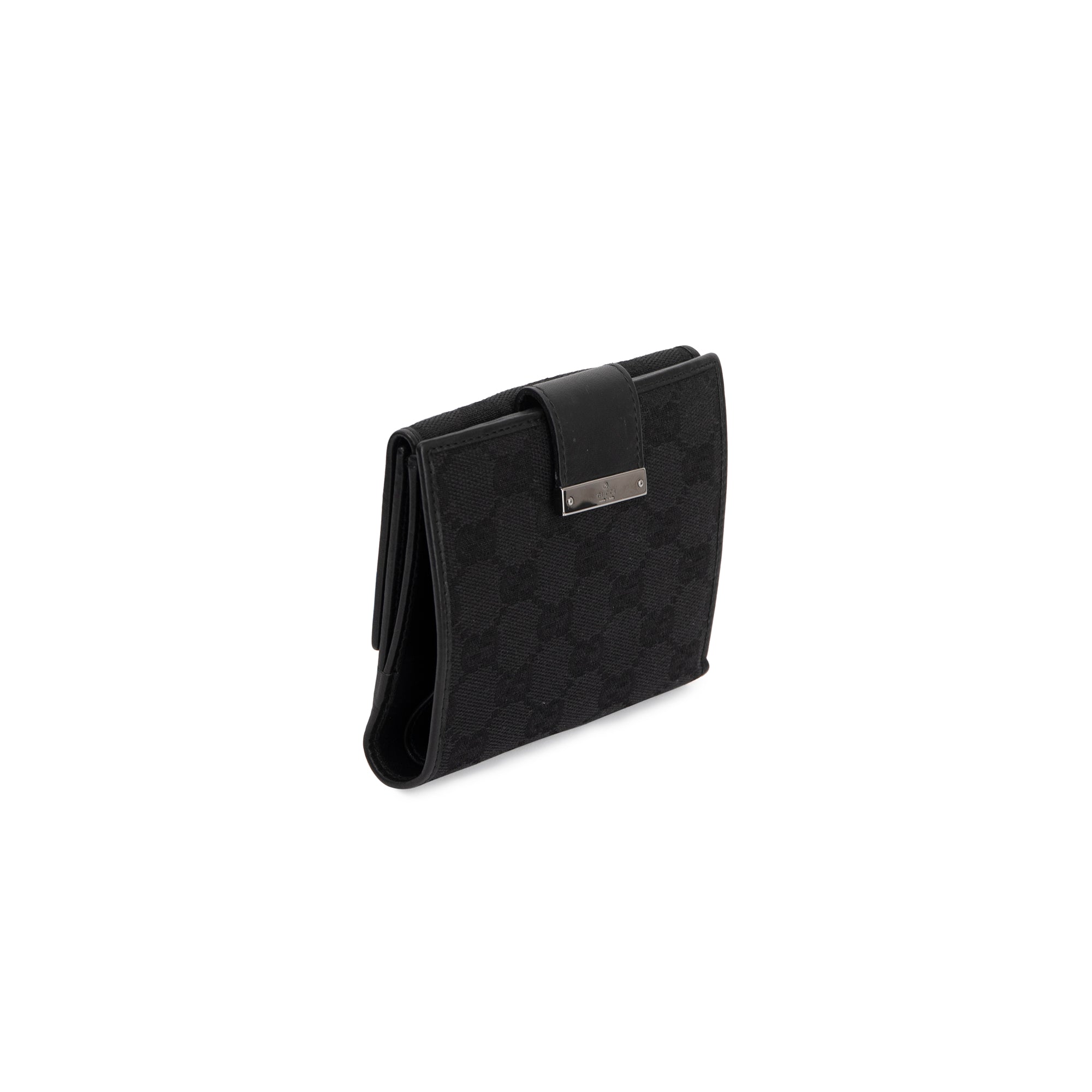 Gucci Black GG Canvas Compact Wallet