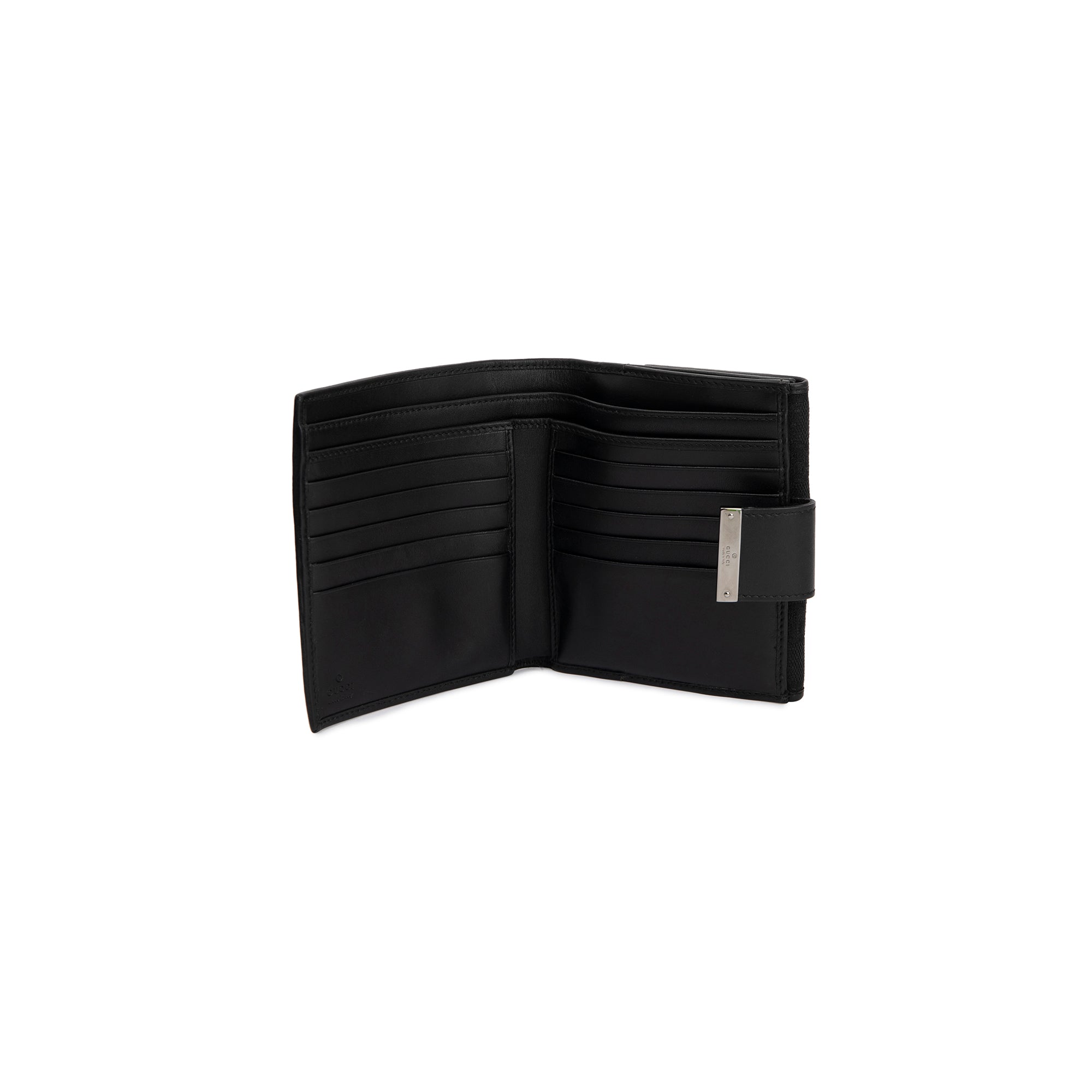 Gucci Black GG Canvas Compact Wallet
