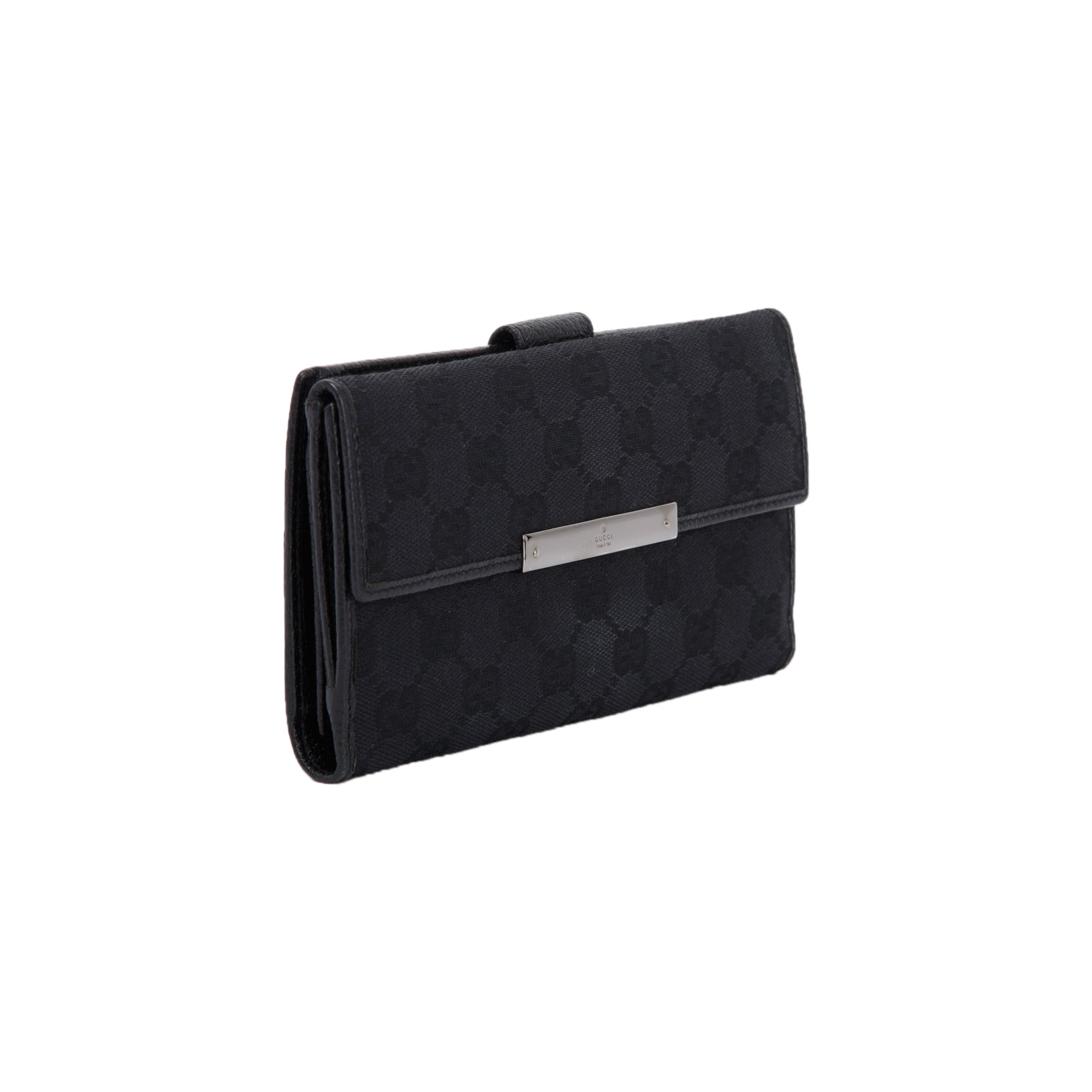Gucci Black GG Canvas Continental Wallet