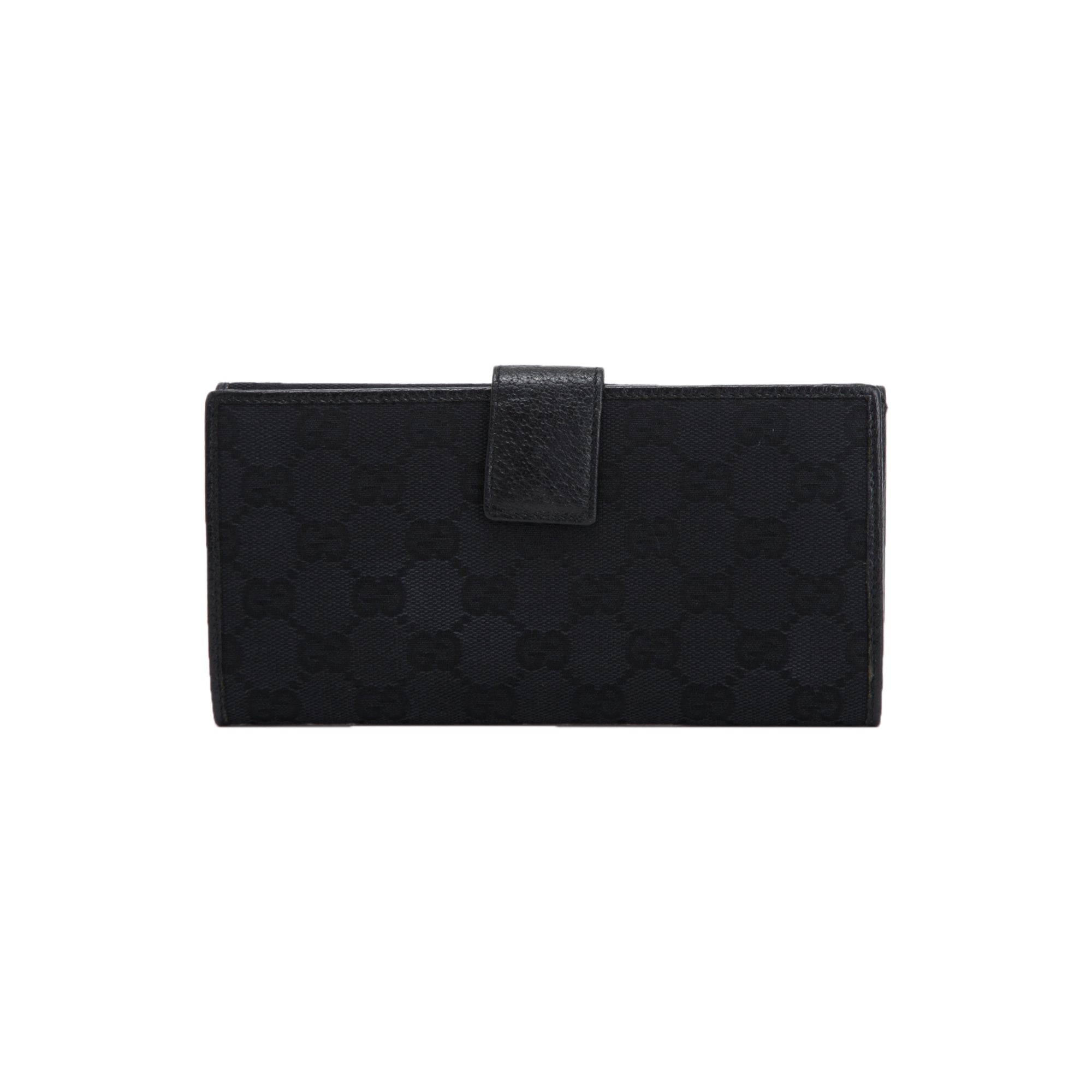 Gucci Black GG Canvas Continental Wallet