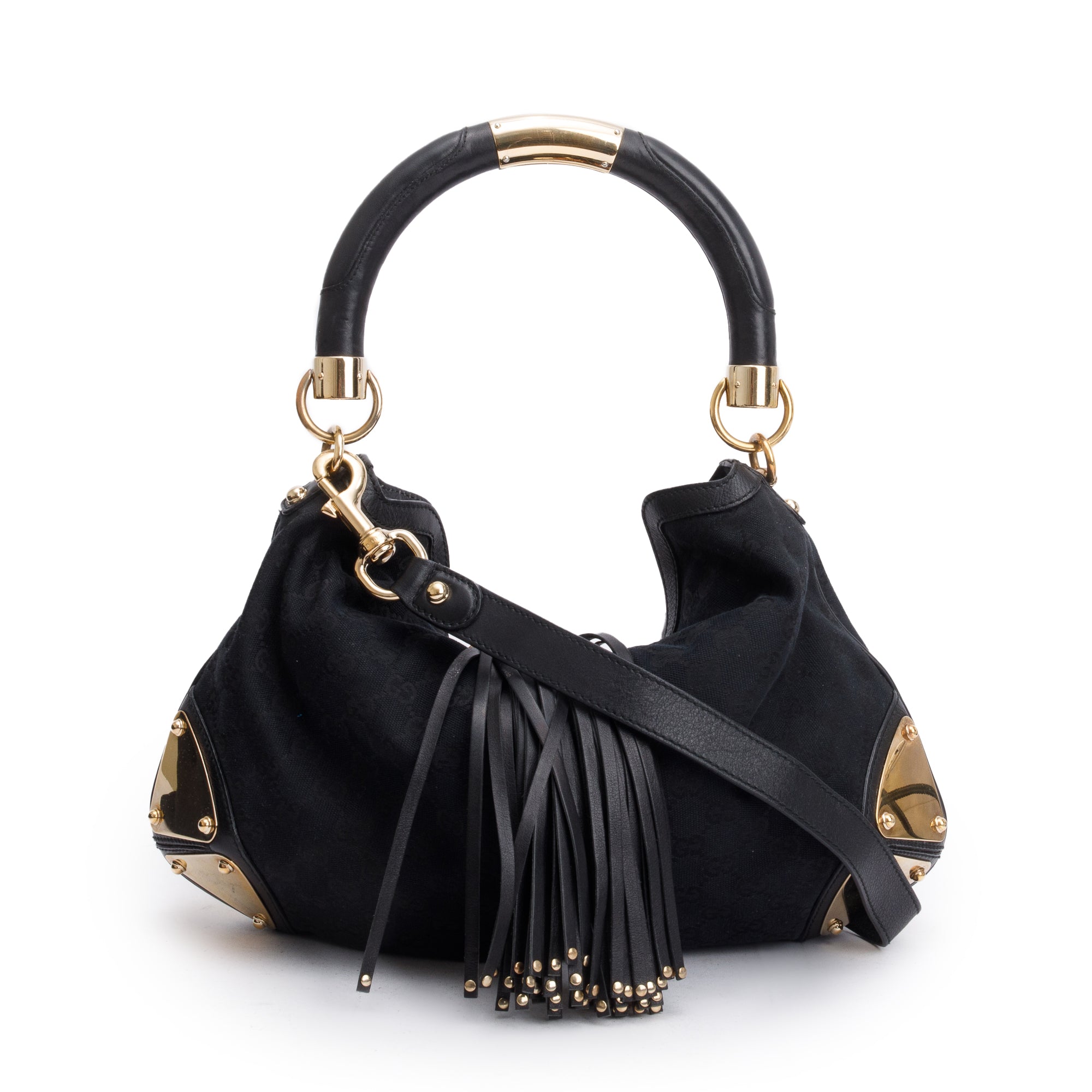 Gucci Black GG Canvas Medium Indy Babouska Hobo