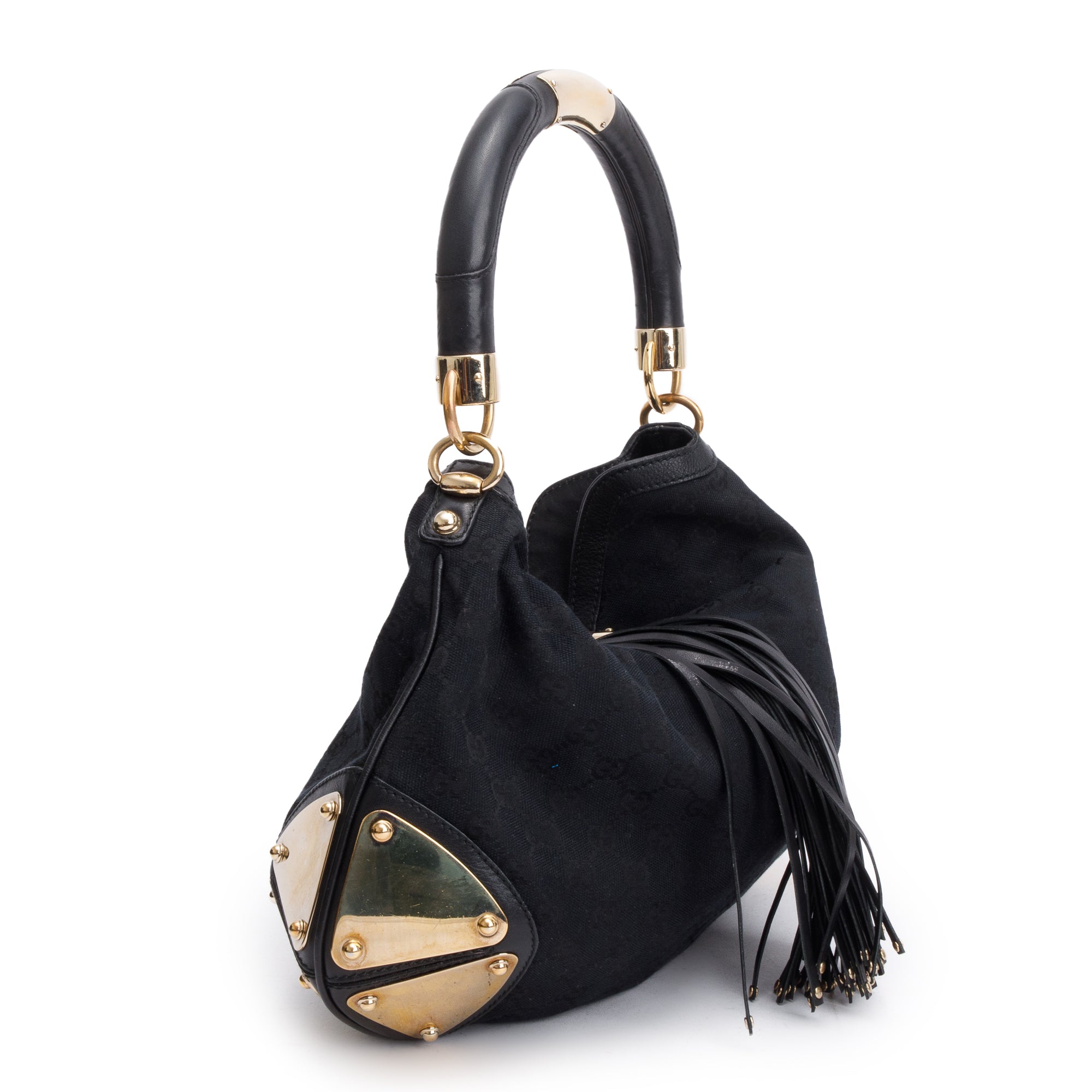 Gucci Black GG Canvas Medium Indy Babouska Hobo
