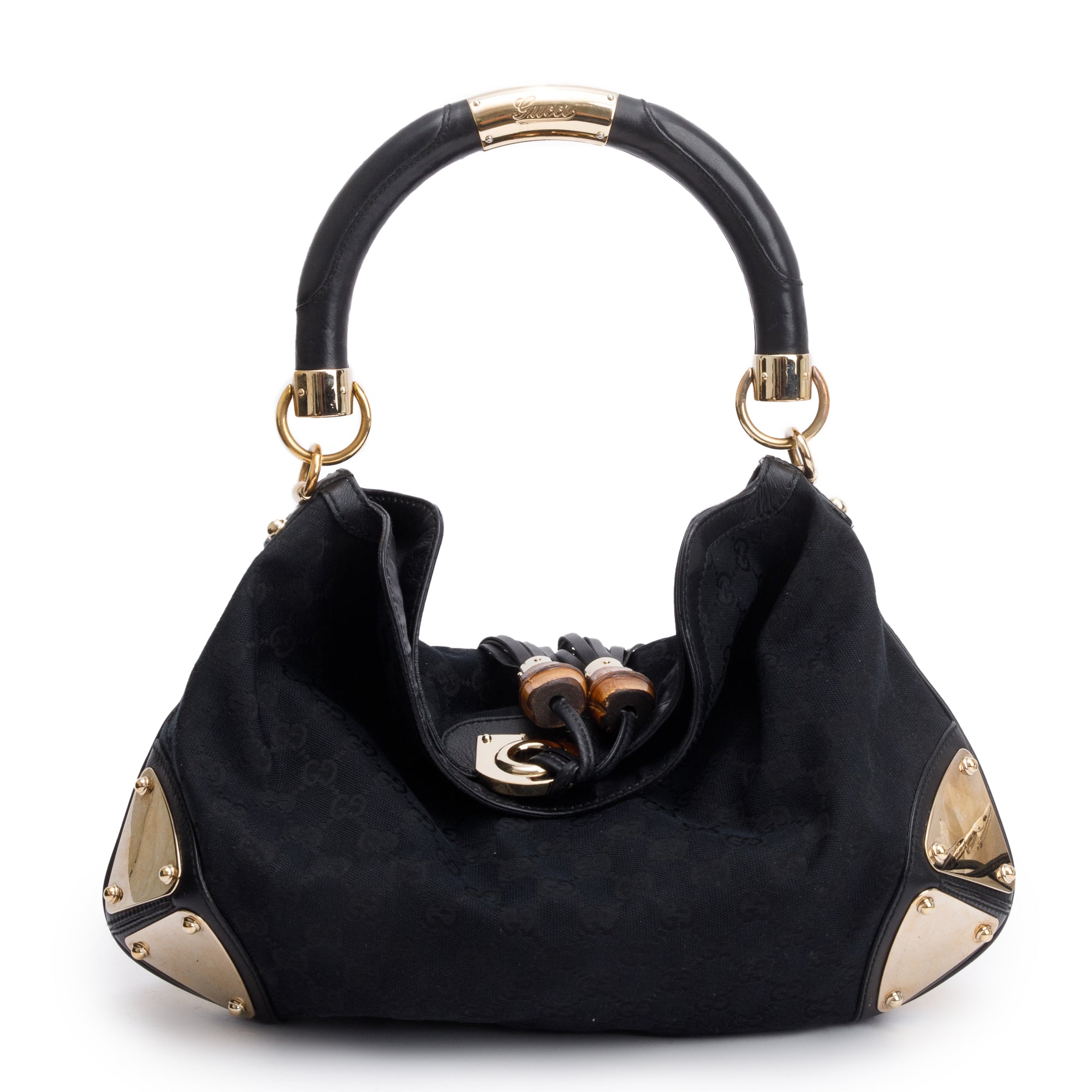 Gucci Black GG Canvas Medium Indy Babouska Hobo