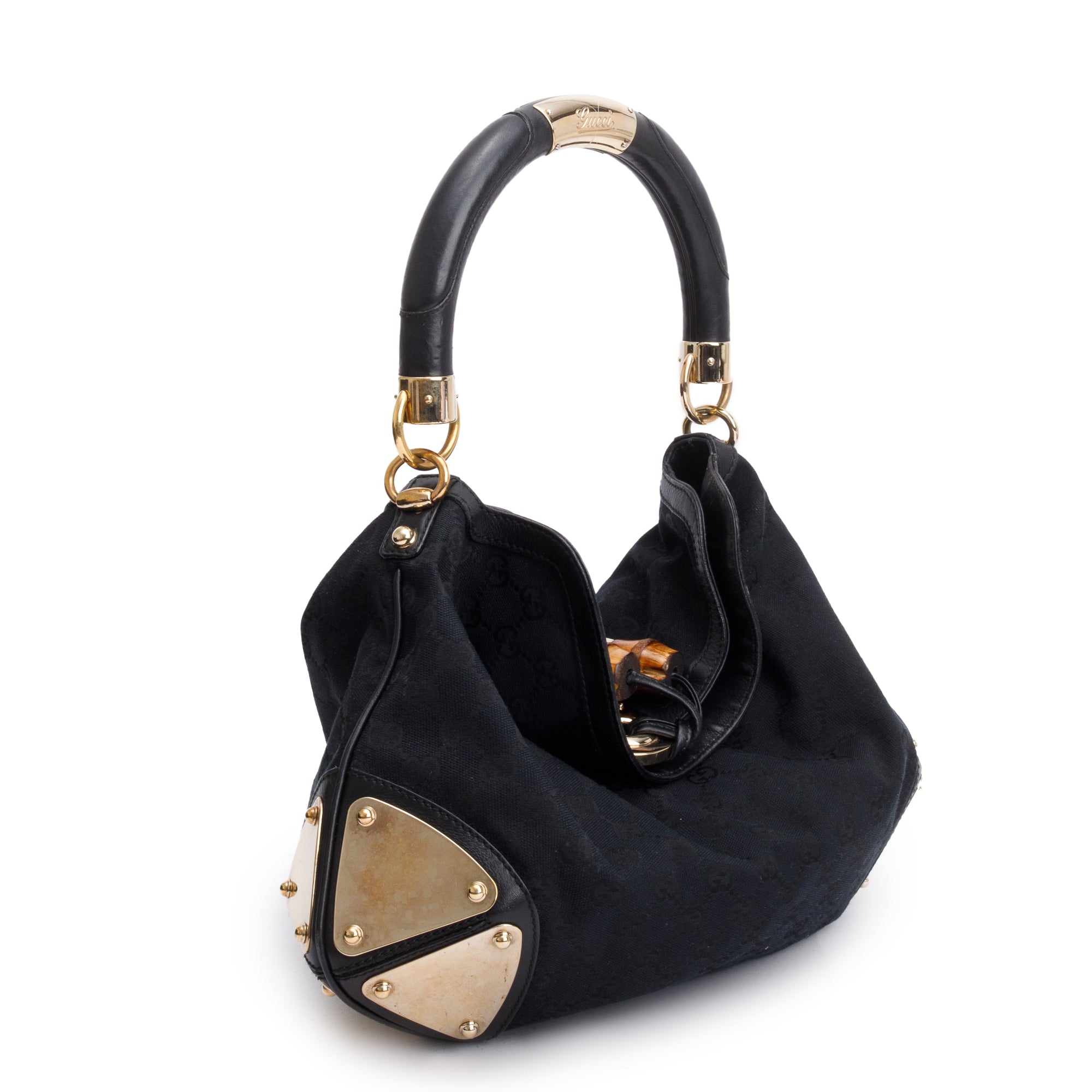 Gucci Black GG Canvas Medium Indy Babouska Hobo