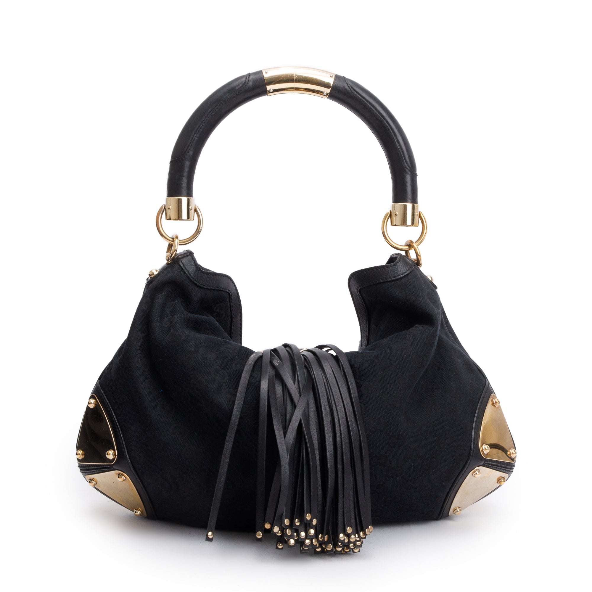 Gucci Black GG Canvas Medium Indy Babouska Hobo