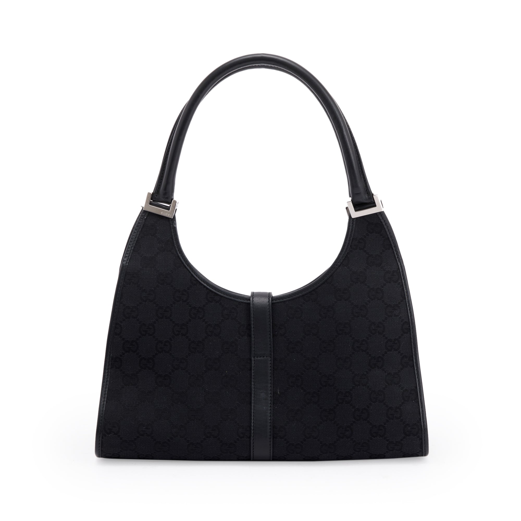 Gucci Black GG Canvas Medium Jackie Bardot Bag