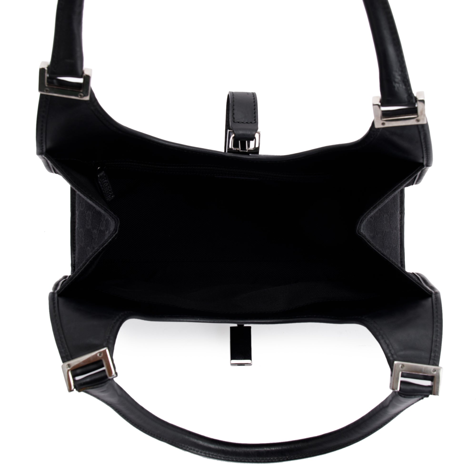 Gucci Black GG Canvas Medium Jackie Bardot Bag