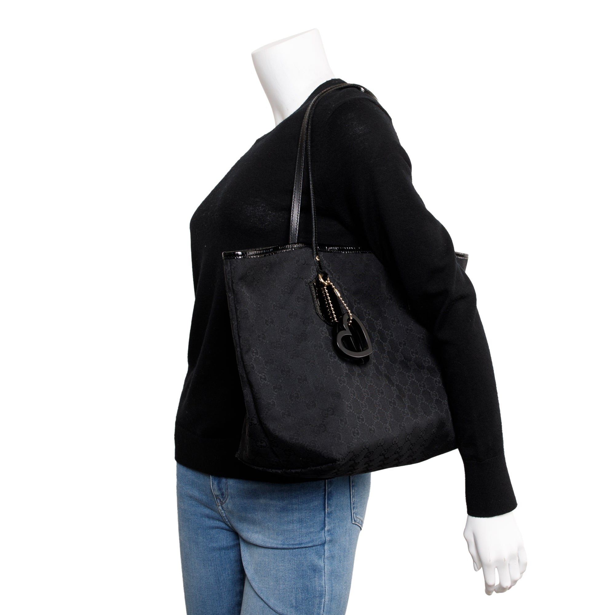 Gucci Black GG Canvas Medium Jolicoeur Tote
