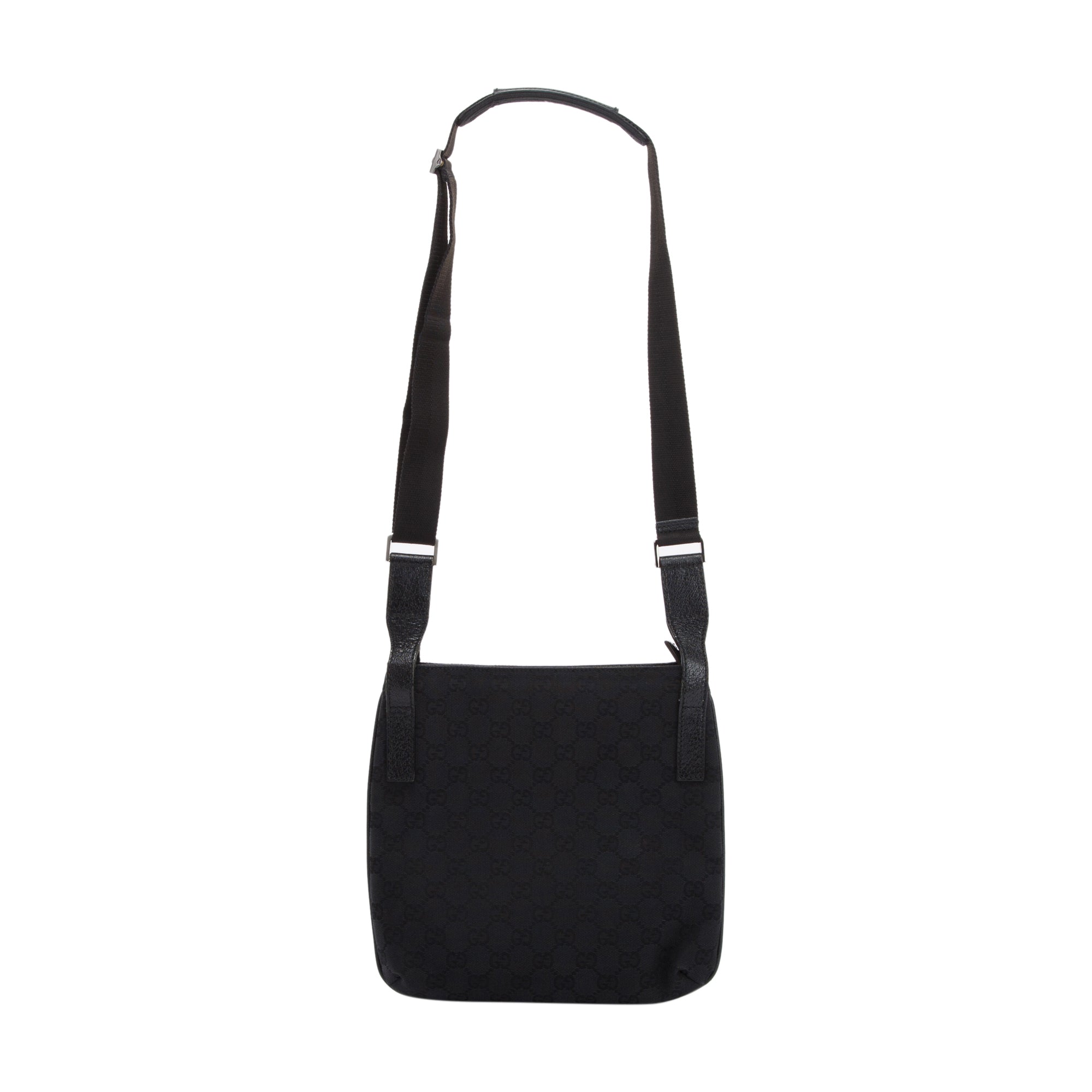 Gucci Black GG Canvas Small Messenger Bag