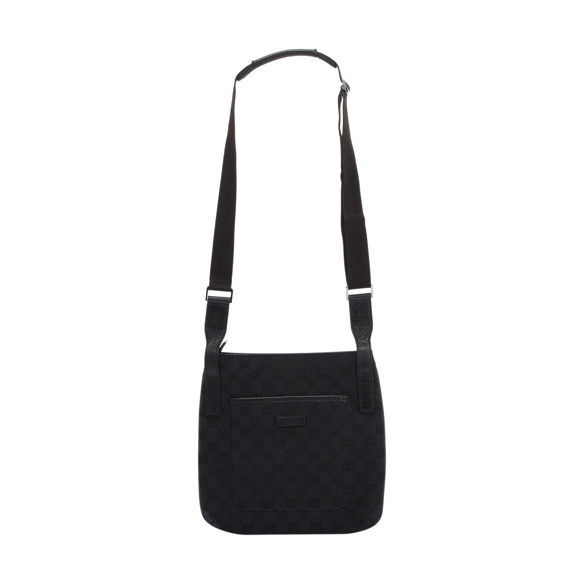 Gucci Black GG Canvas Small Messenger Bag