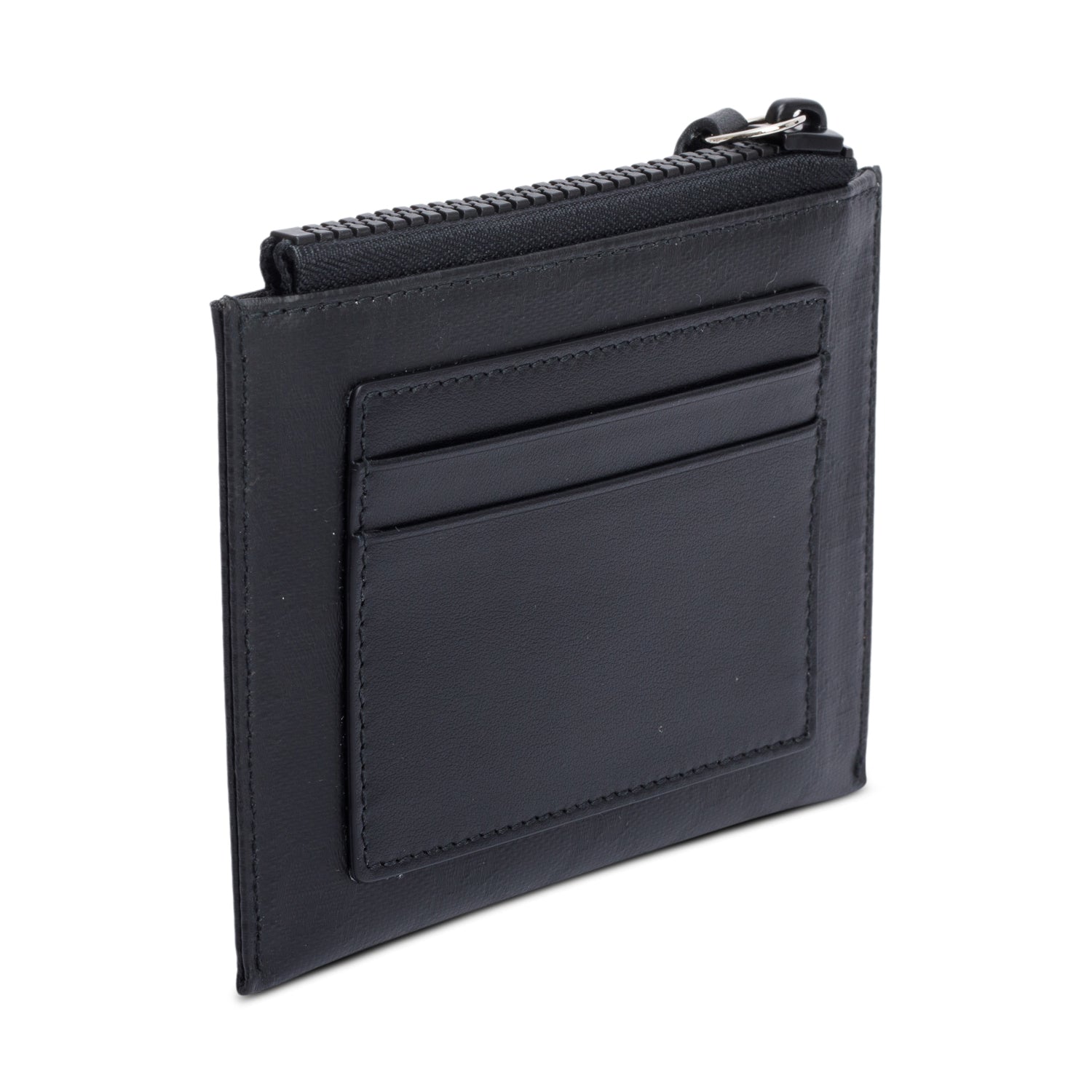 Gucci Black GG Crystal Zip Card Case Wallet w/ Box