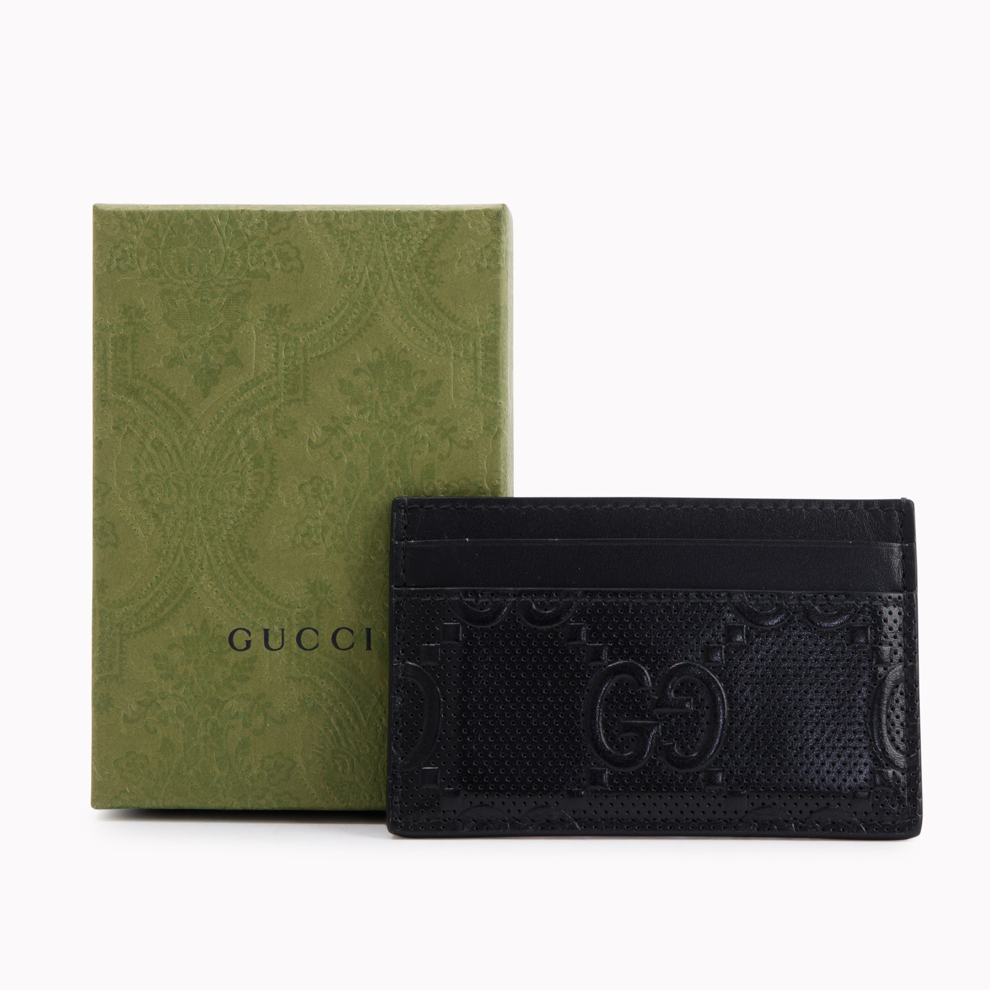 Gucci Black GG Embossed Card Case