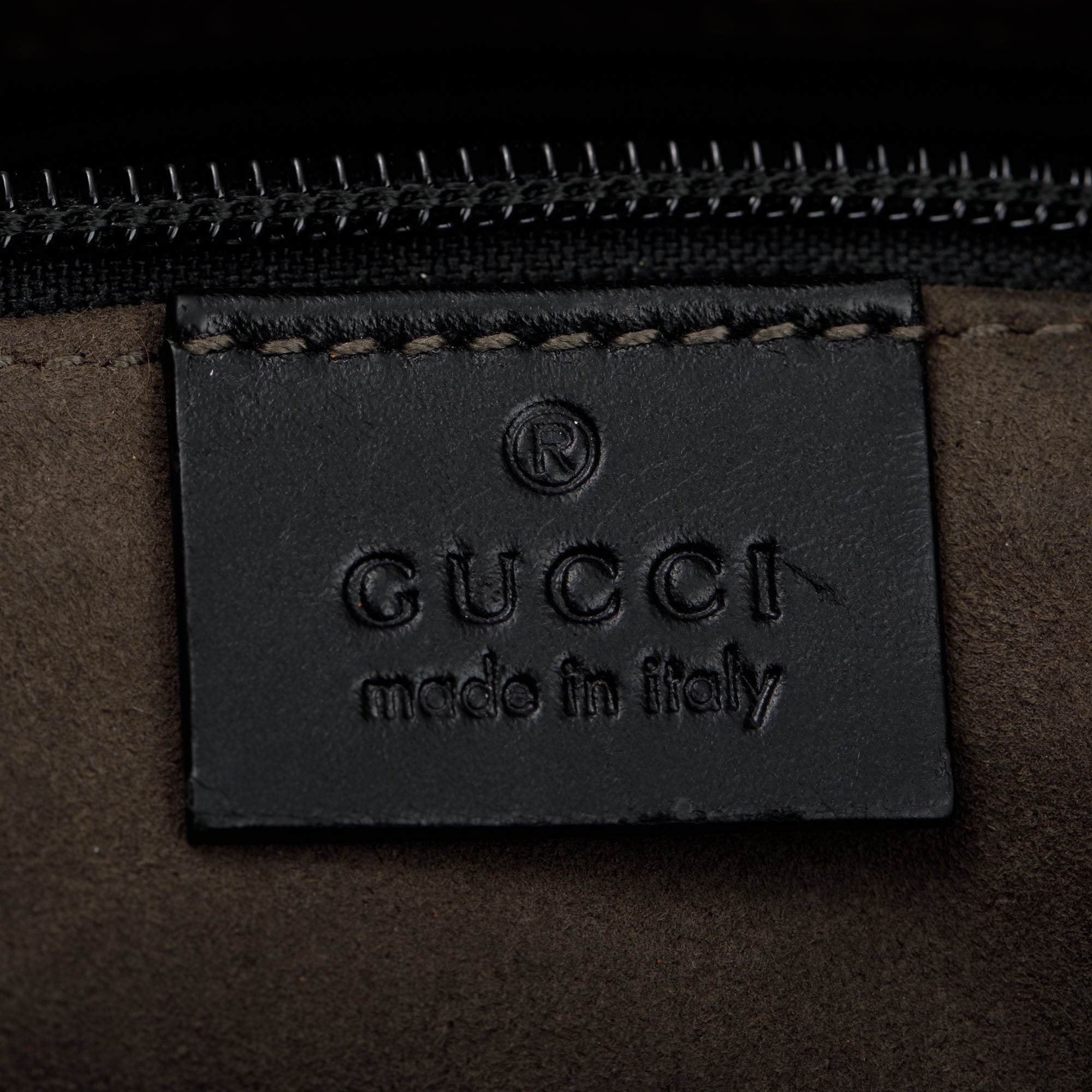 Gucci Black GG Embossed Leather Small Messenger Bag