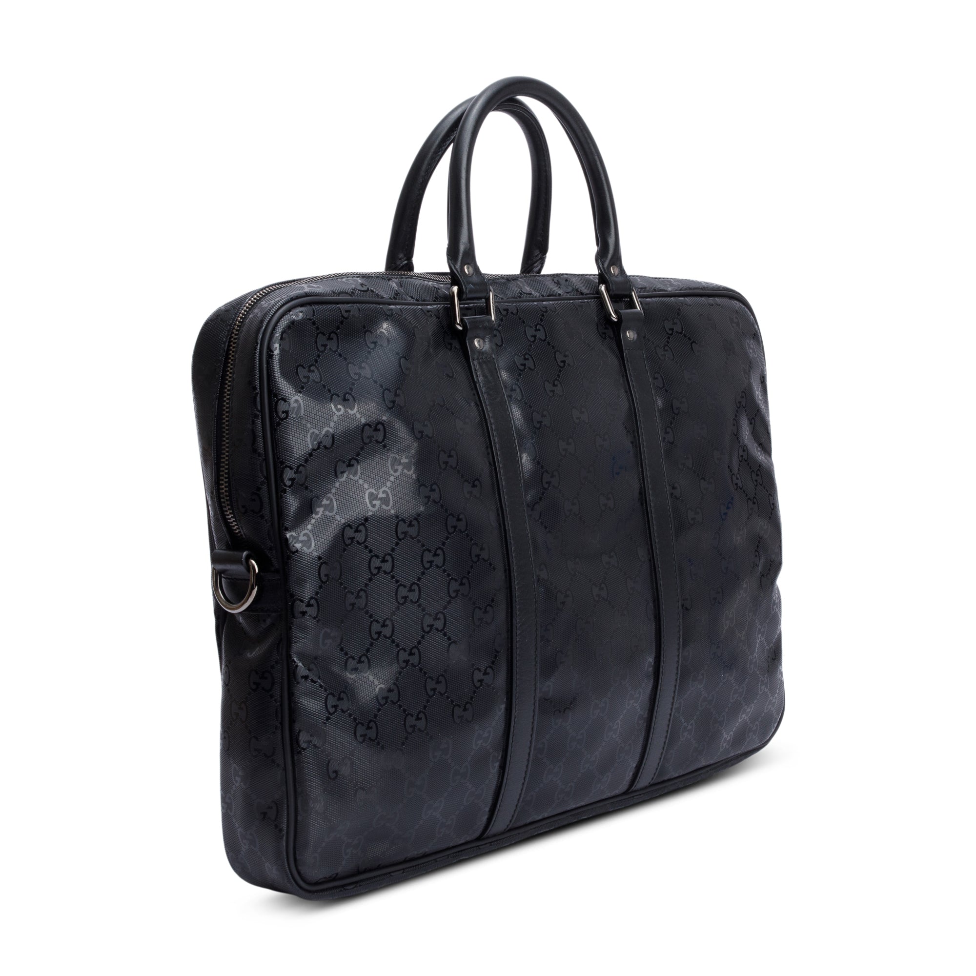 Gucci Black GG Imprime Briefcase