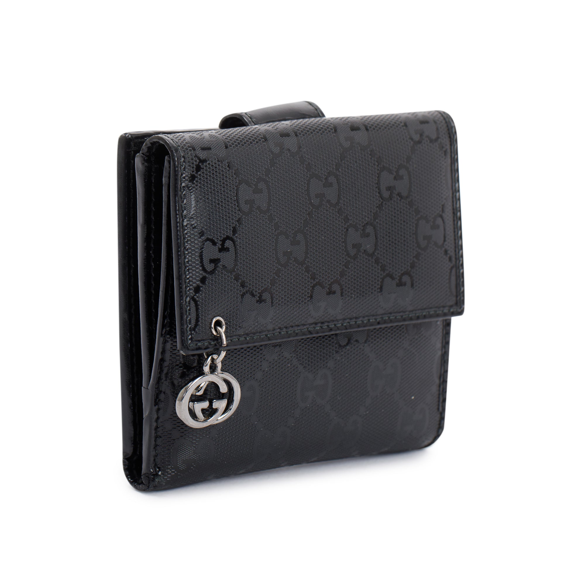 Gucci Black GG Imprime Compact French Wallet