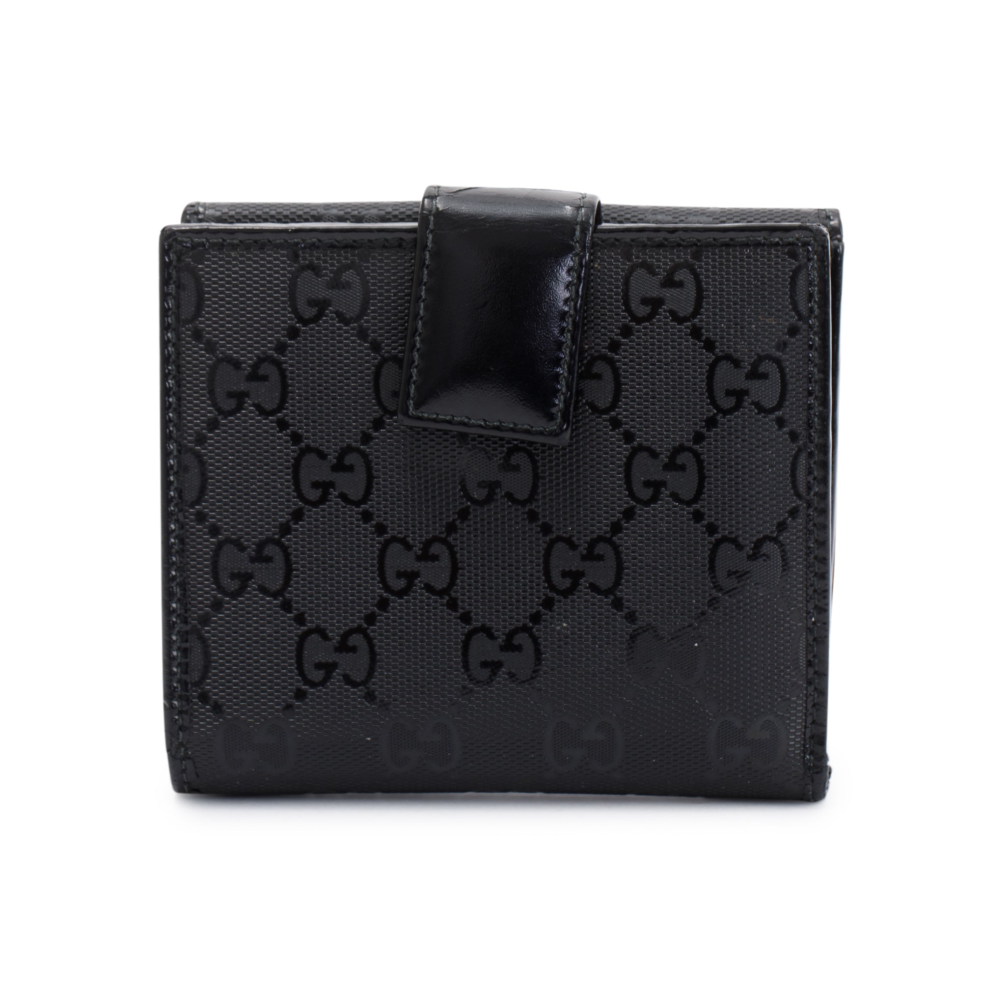 Gucci Black GG Imprime Compact French Wallet