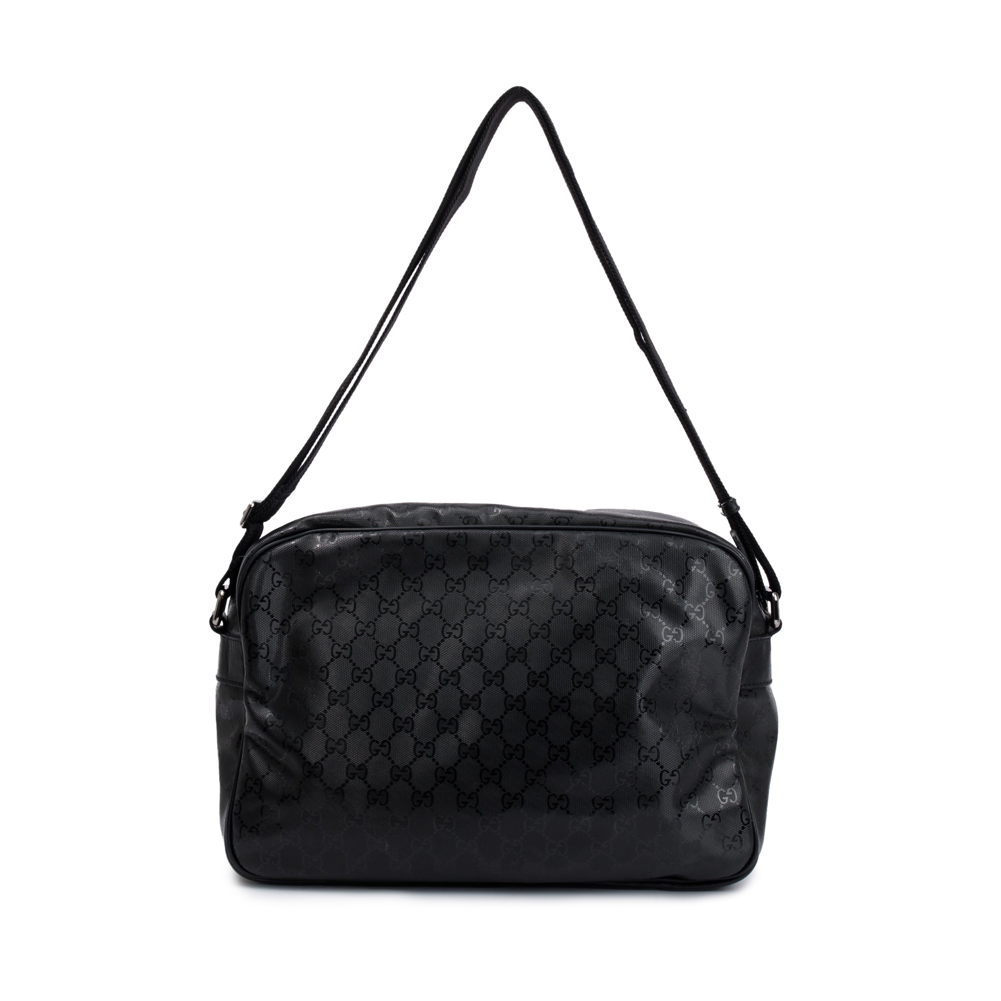 Gucci Black GG Imprime Monogram Messenger Bag