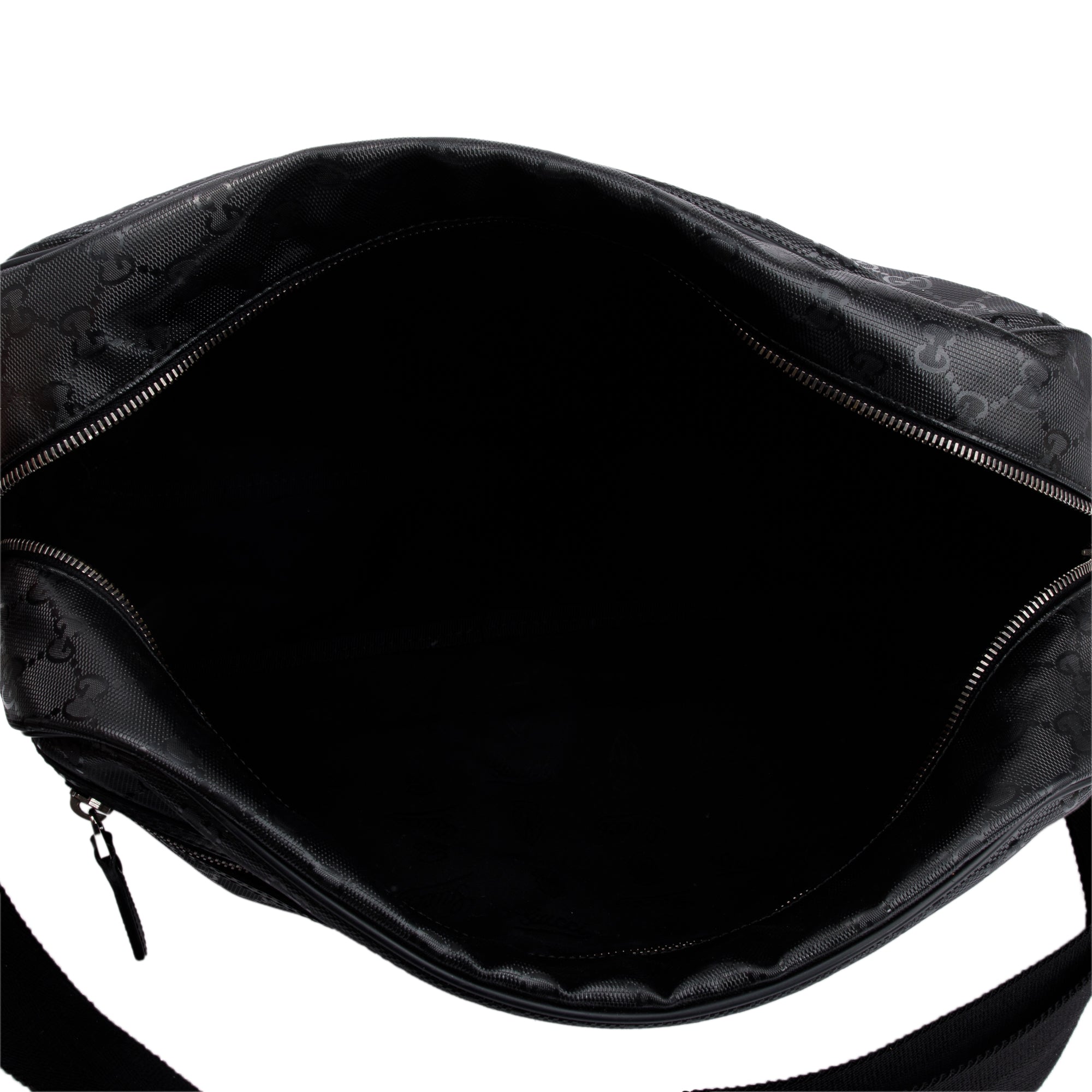 Gucci Black GG Imprime Monogram Messenger Bag