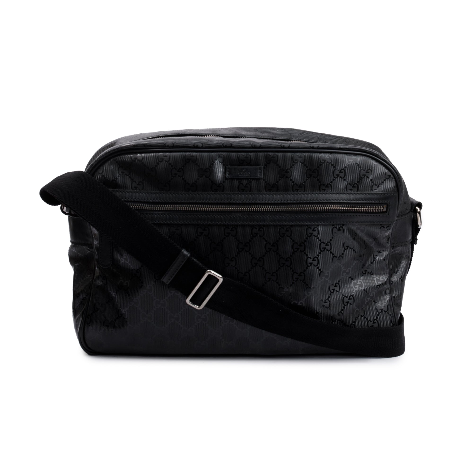 Gucci Black GG Imprime Monogram Messenger Bag