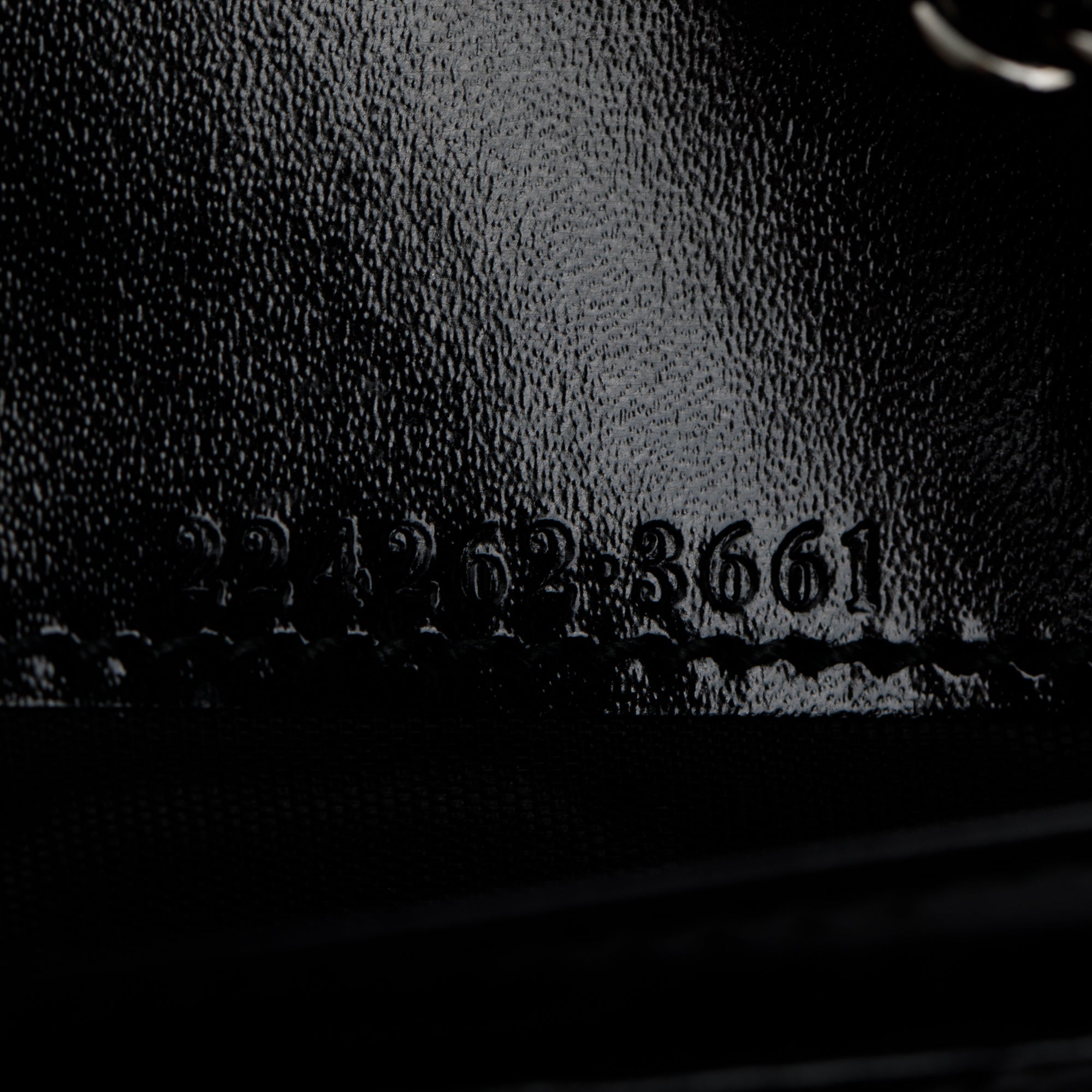 Gucci Black GG Imprime Monogram Pierced Wallet On Chain w/ Box