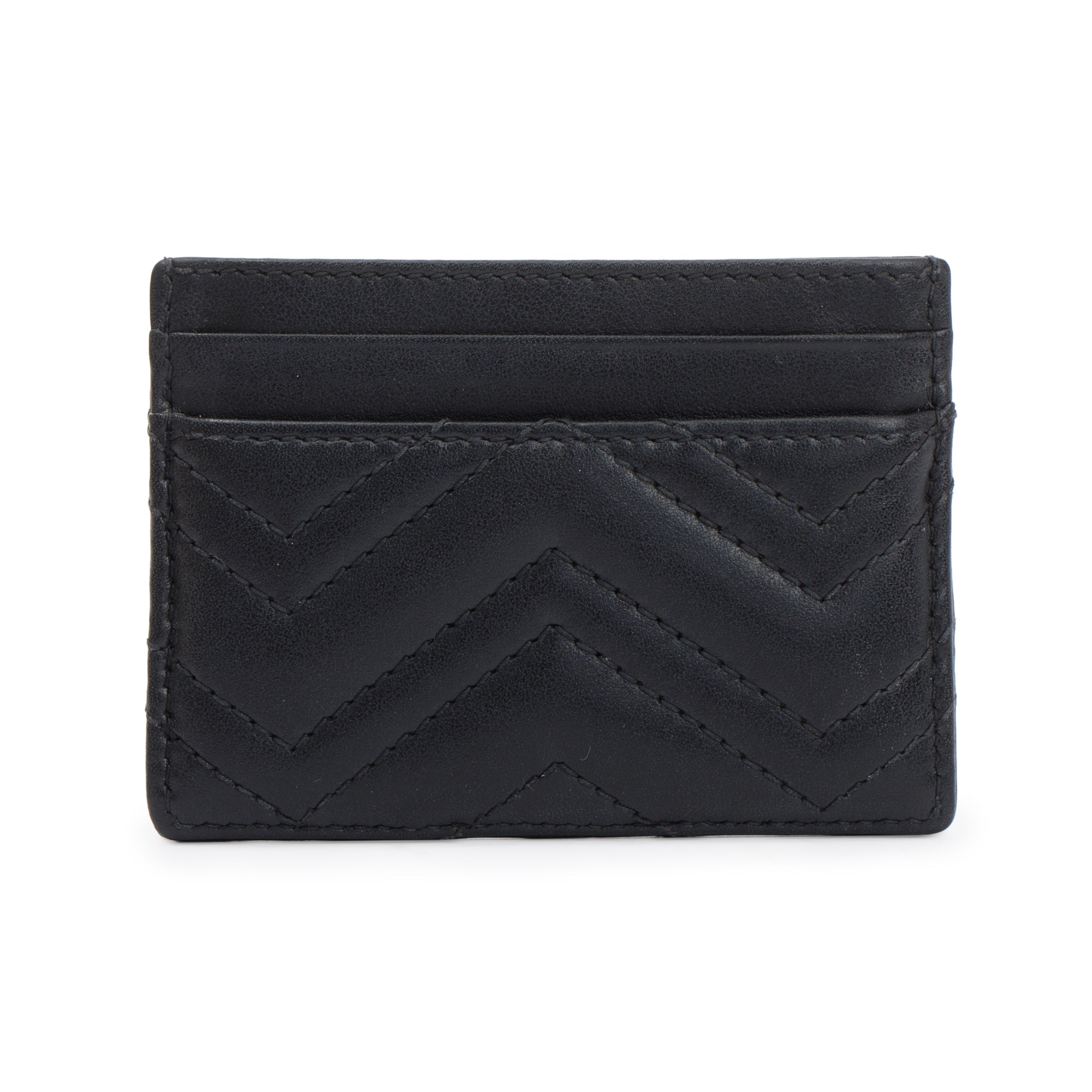 Gucci Black GG Marmont Card Case w/ Box