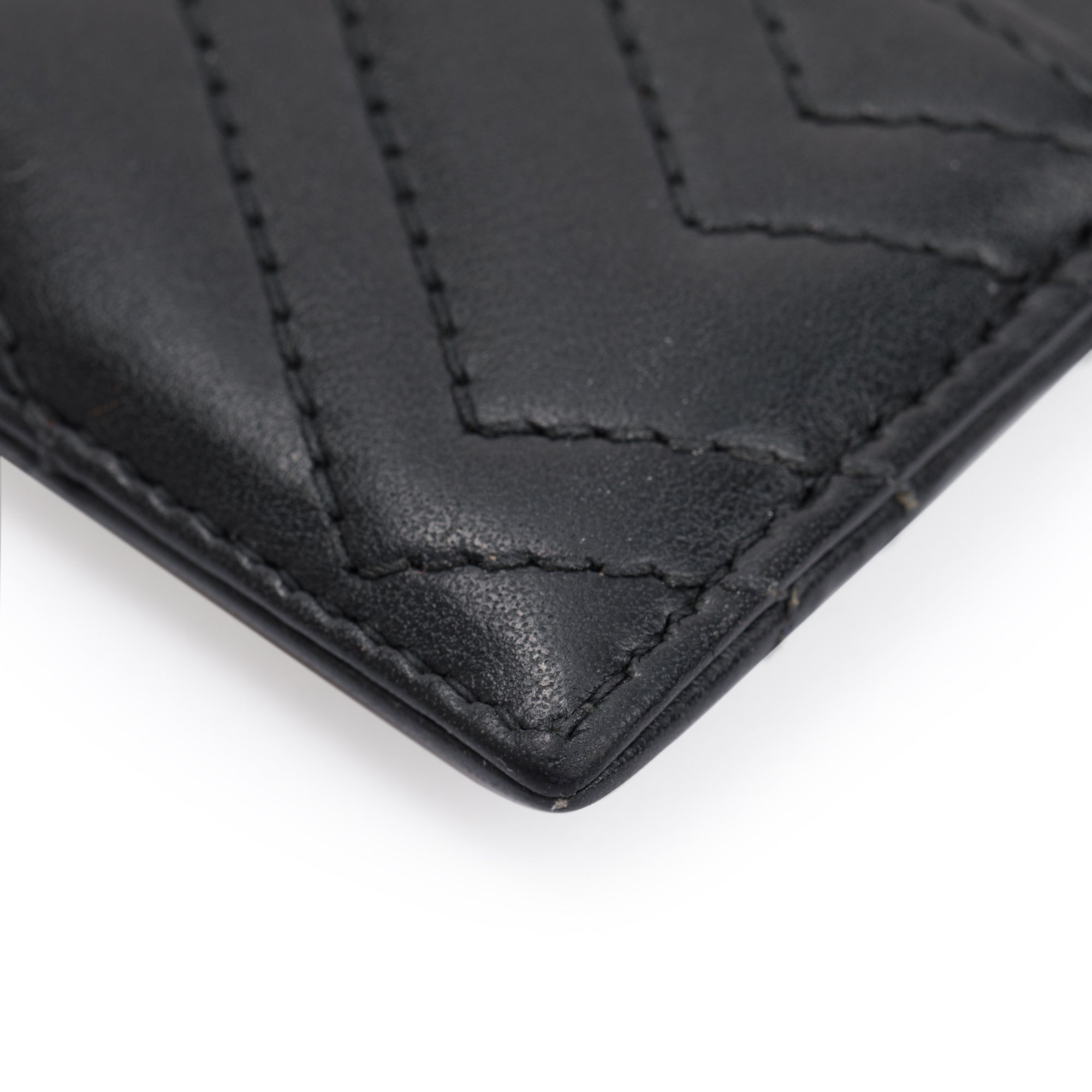 Gucci Black GG Marmont Card Case w/ Box