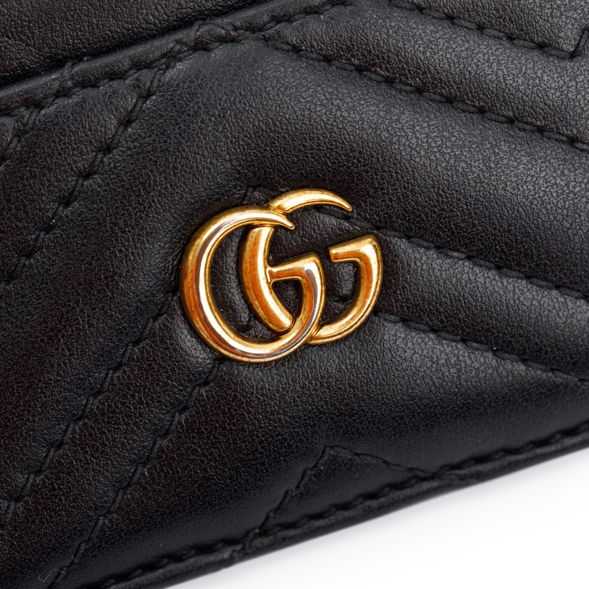 Gucci Black GG Marmont Card Case w/ Box