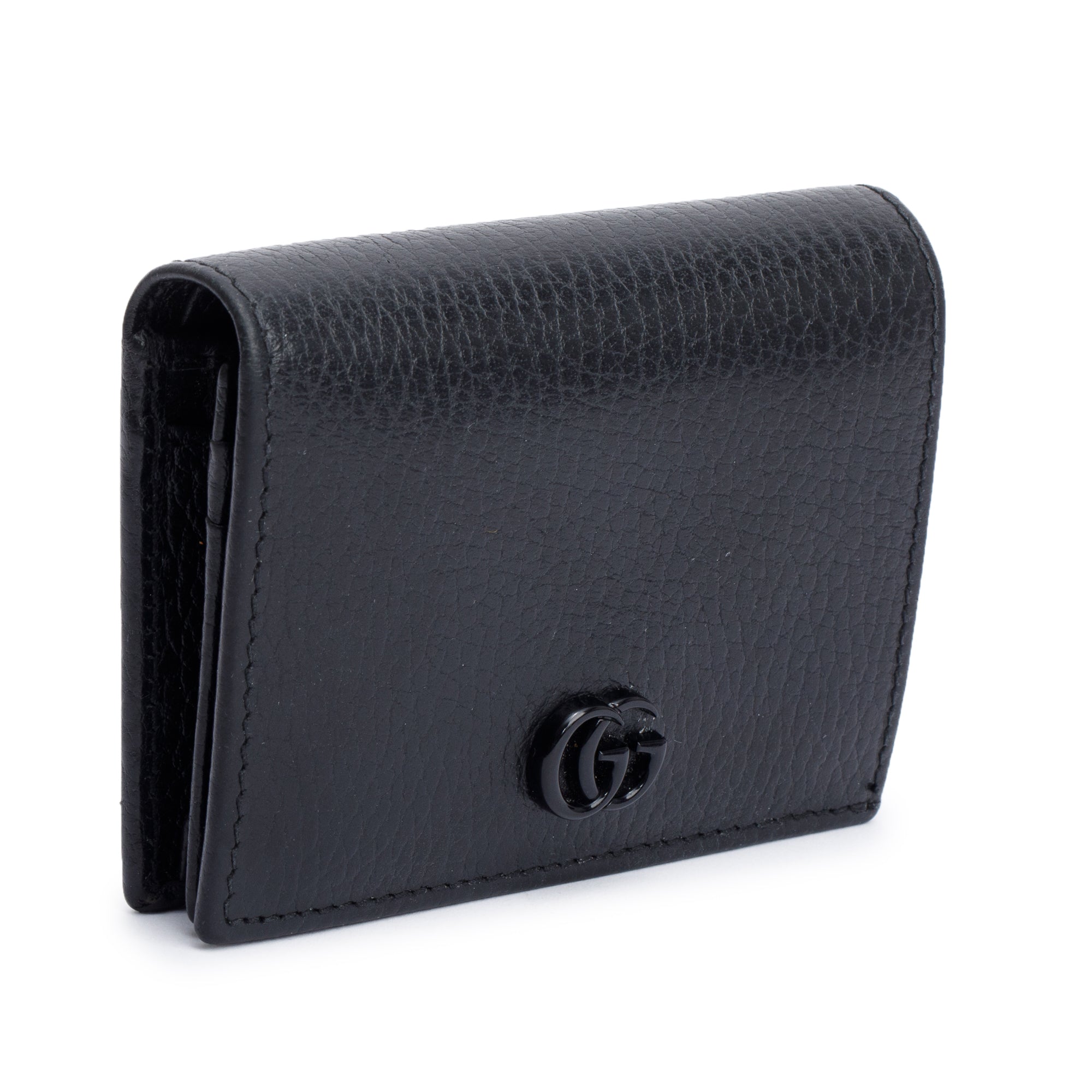 Gucci Black GG Marmont Leather Card Case Wallet w/ Box