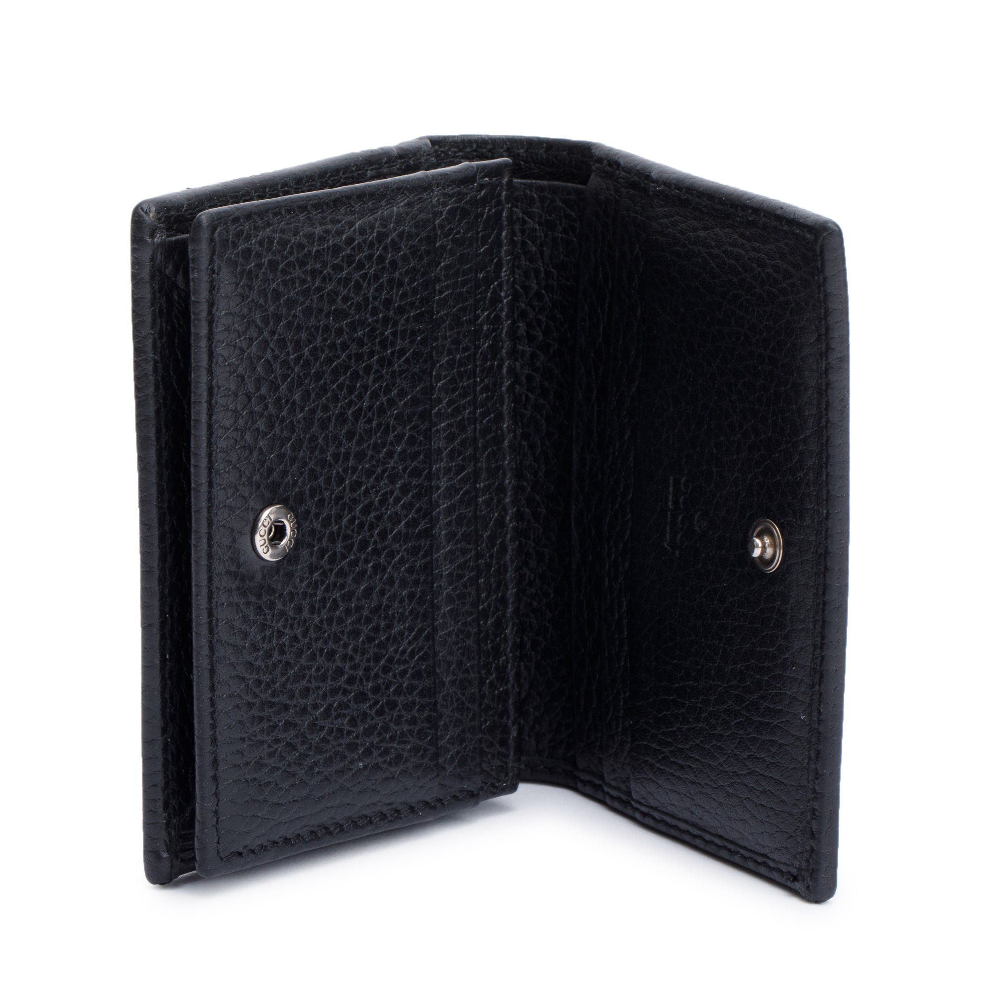 Gucci Black GG Marmont Leather Card Case Wallet w/ Box