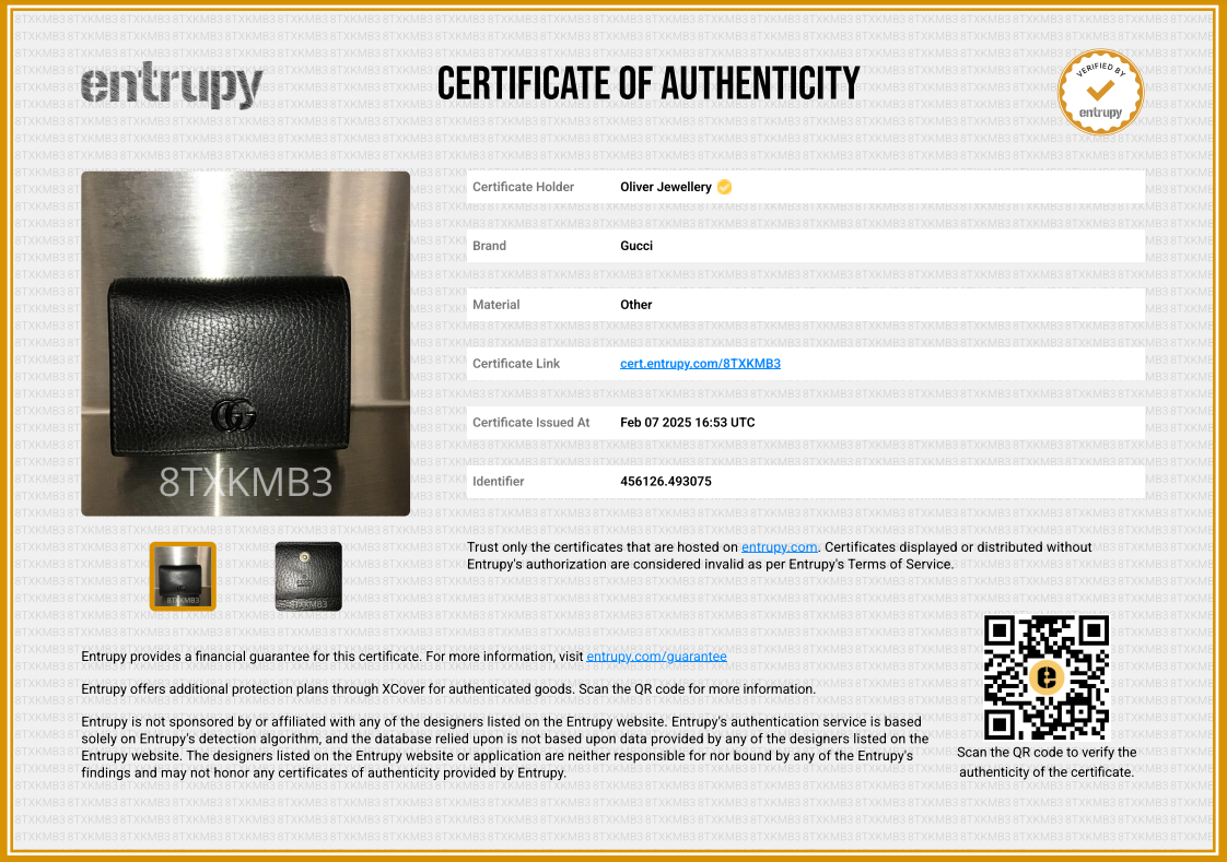 Gucci Black GG Marmont Leather Card Case Wallet w/ Box