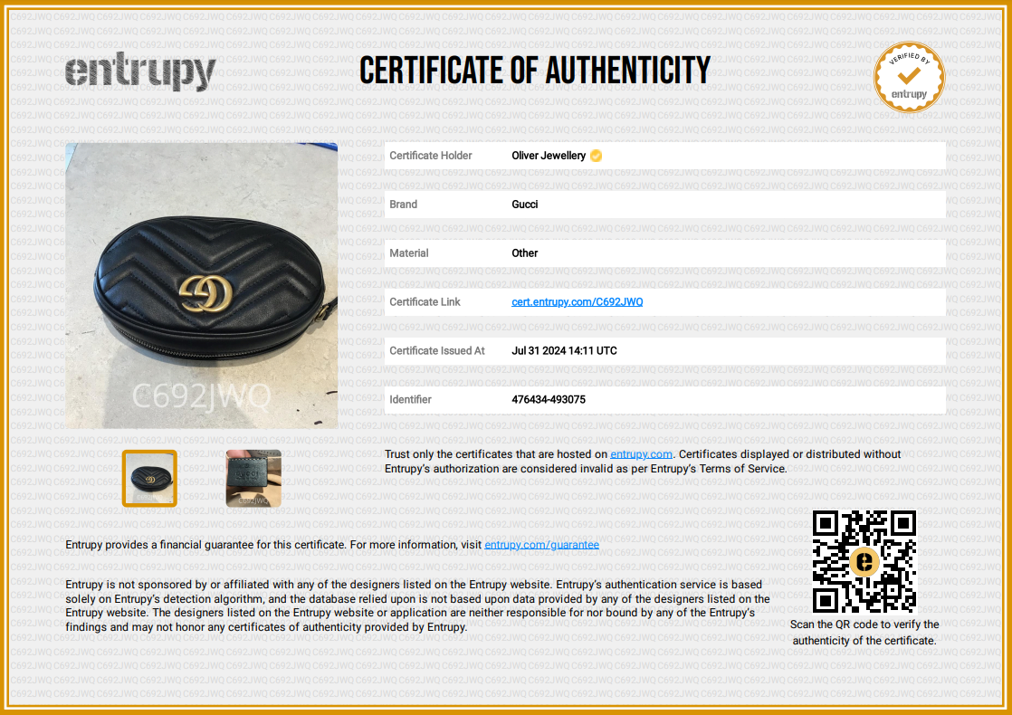 Gucci Black GG Marmont Matelasse Leather Belt Bag, Size 85 34 w/ Box