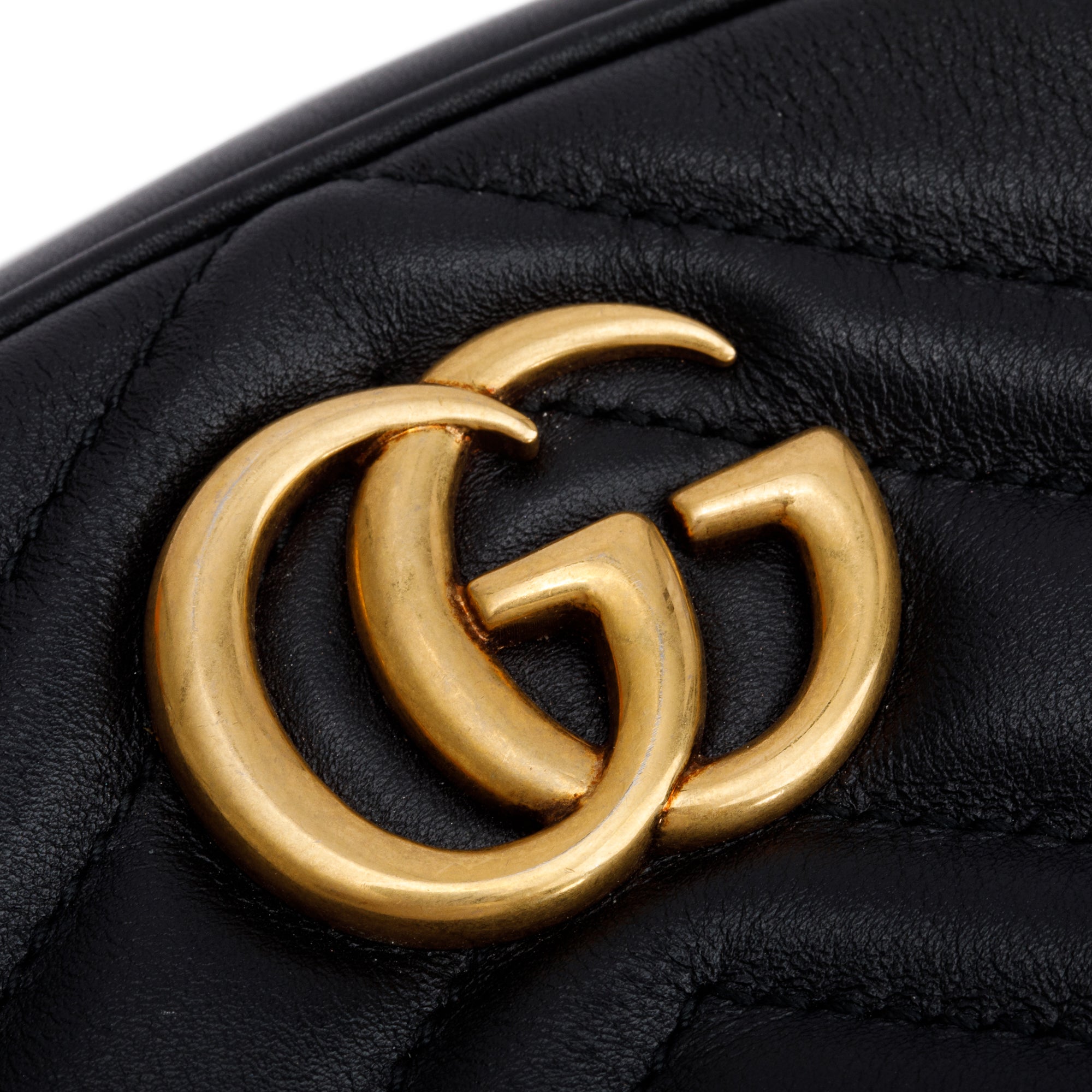 Gucci Black GG Marmont Matelasse Leather Belt Bag, Size 85 34 w/ Box