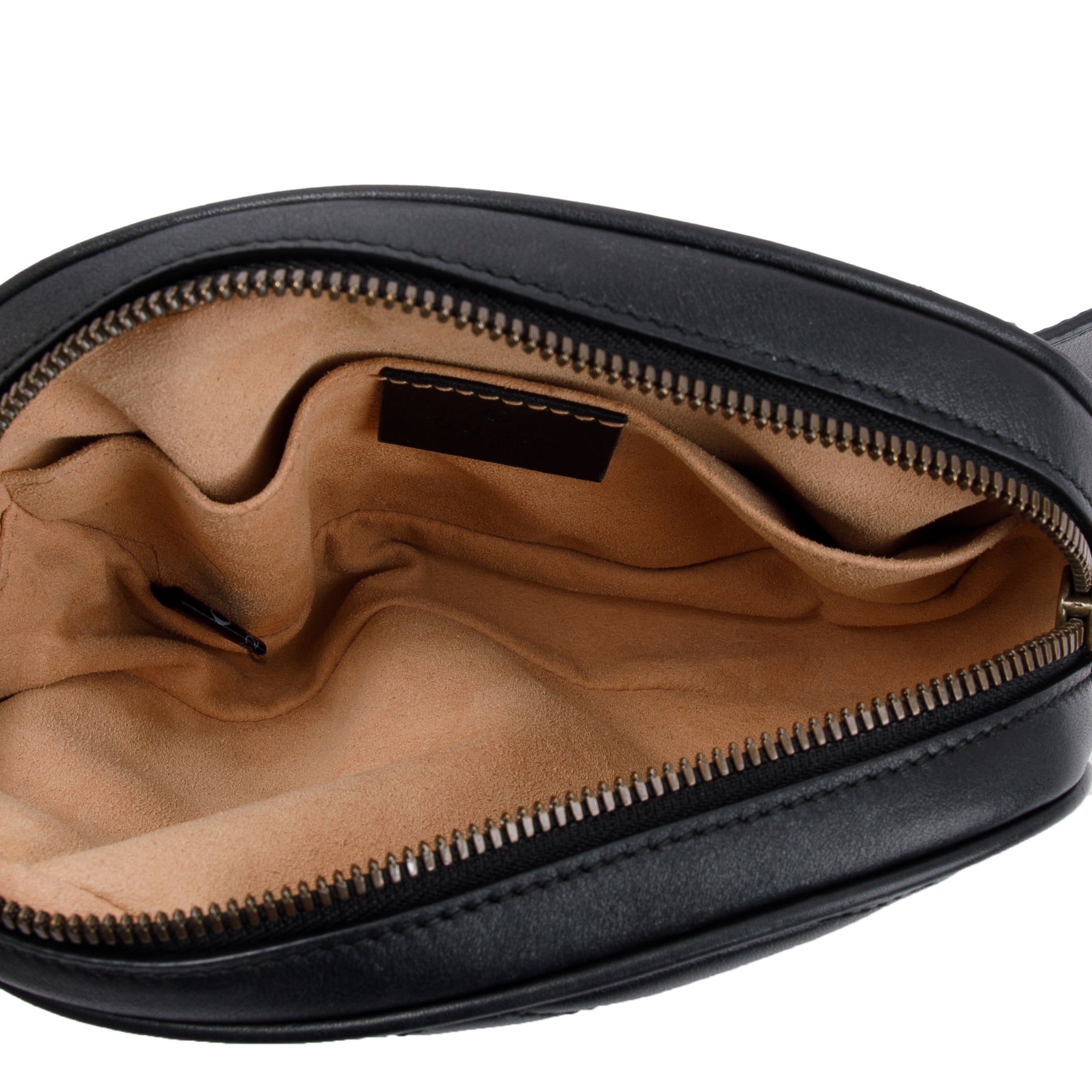 Gucci Black GG Marmont Matelasse Leather Belt Bag w/ Box