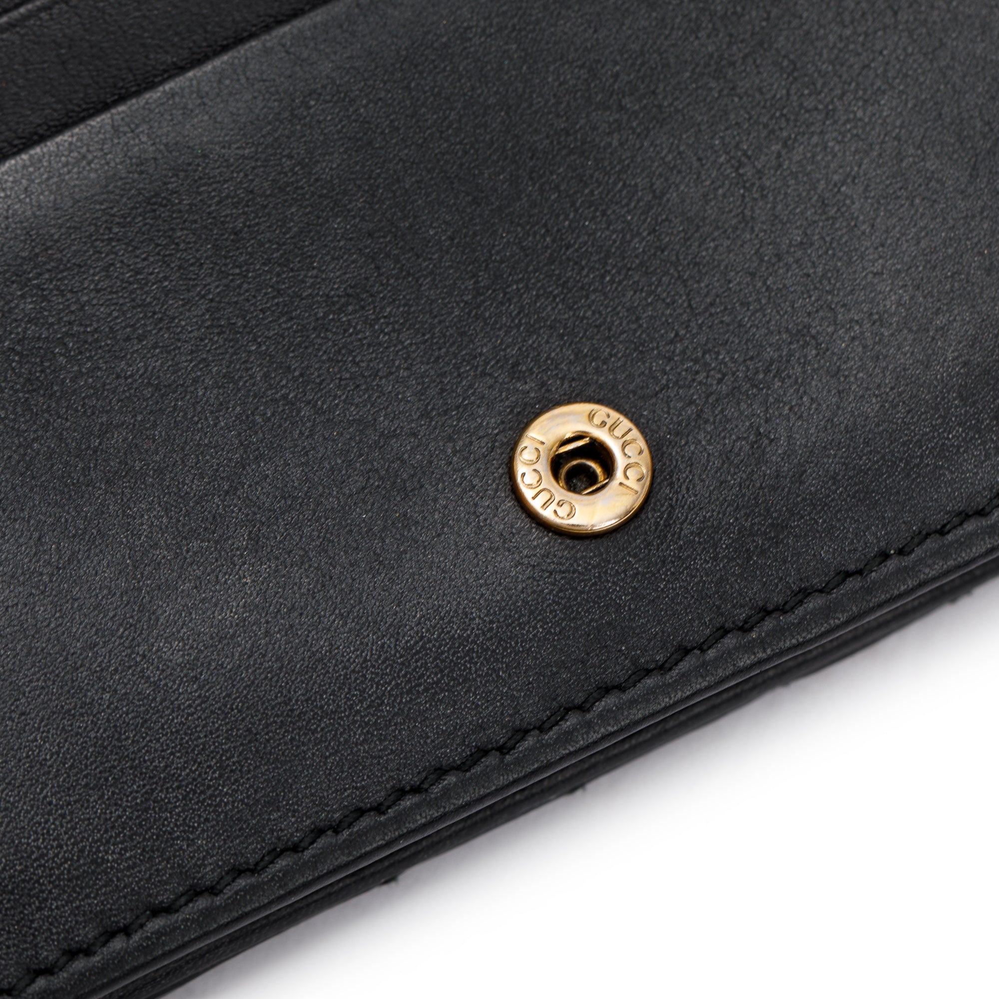 Gucci Black GG Marmont Matelasse Leather Card Case Wallet w/ Box