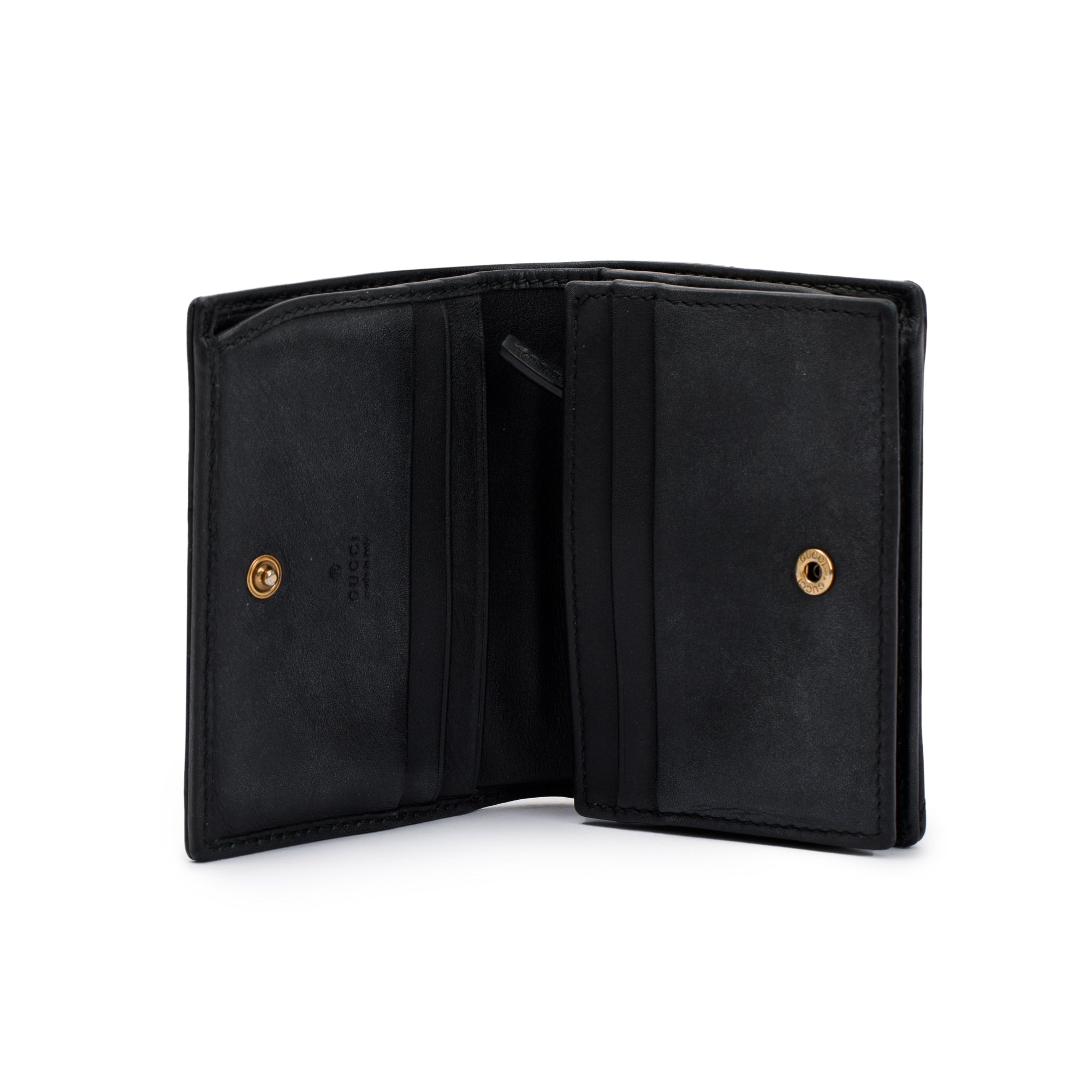 Gucci Black GG Marmont Matelasse Leather Card Case Wallet w/ Box