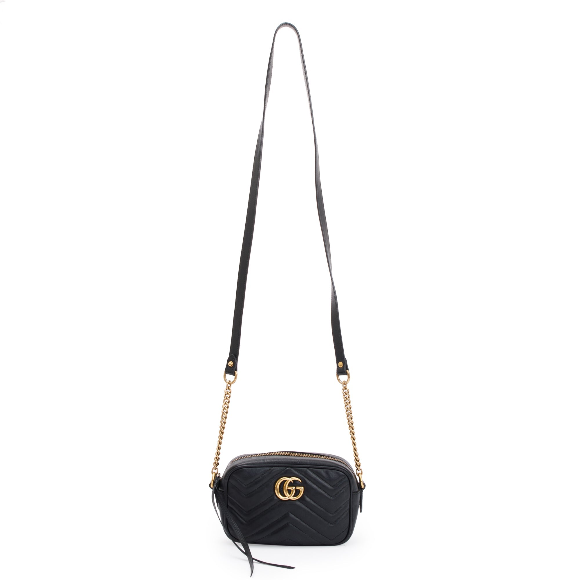 Gucci Black GG Marmont Matelasse Leather Mini Bag