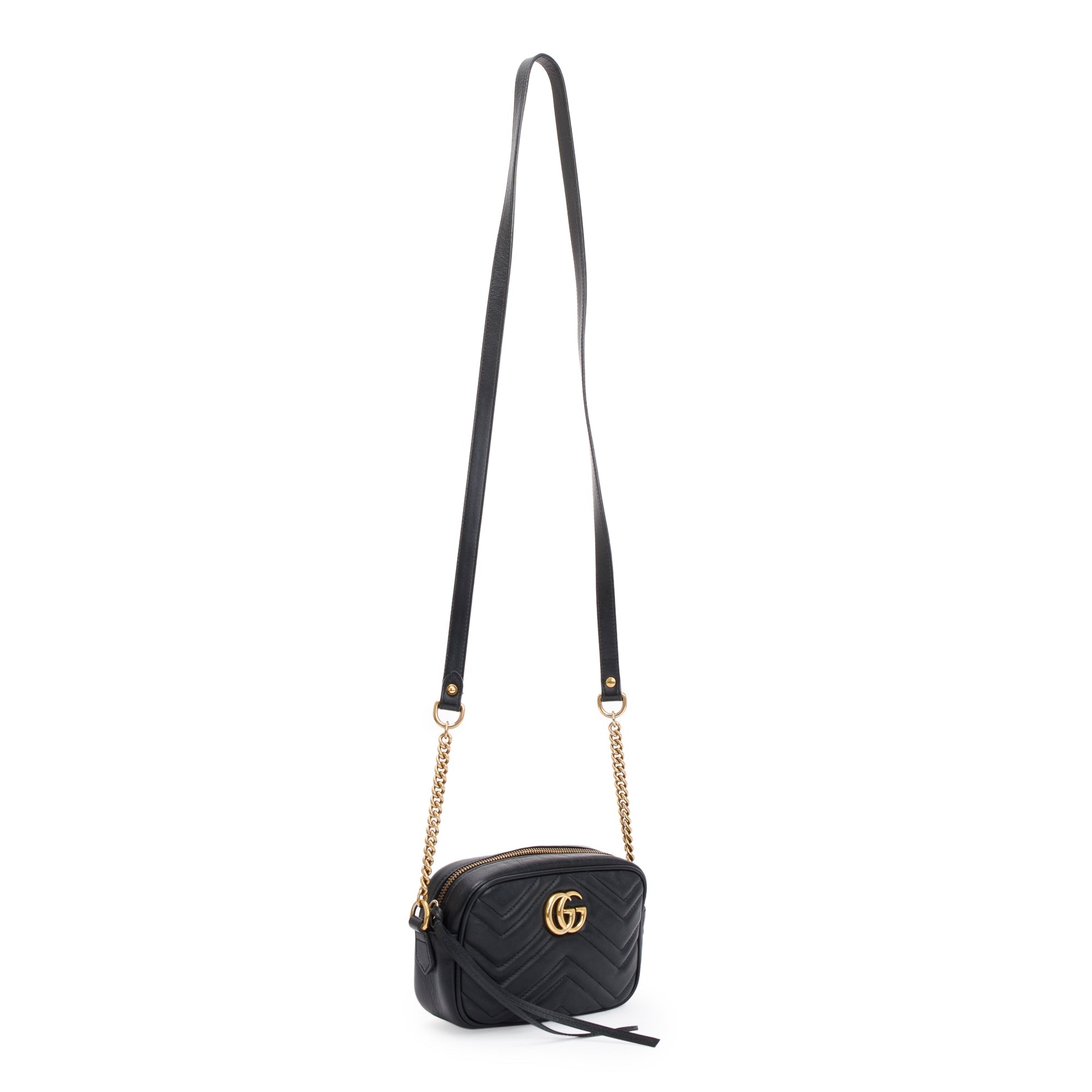 Gucci Black GG Marmont Matelasse Leather Mini Bag