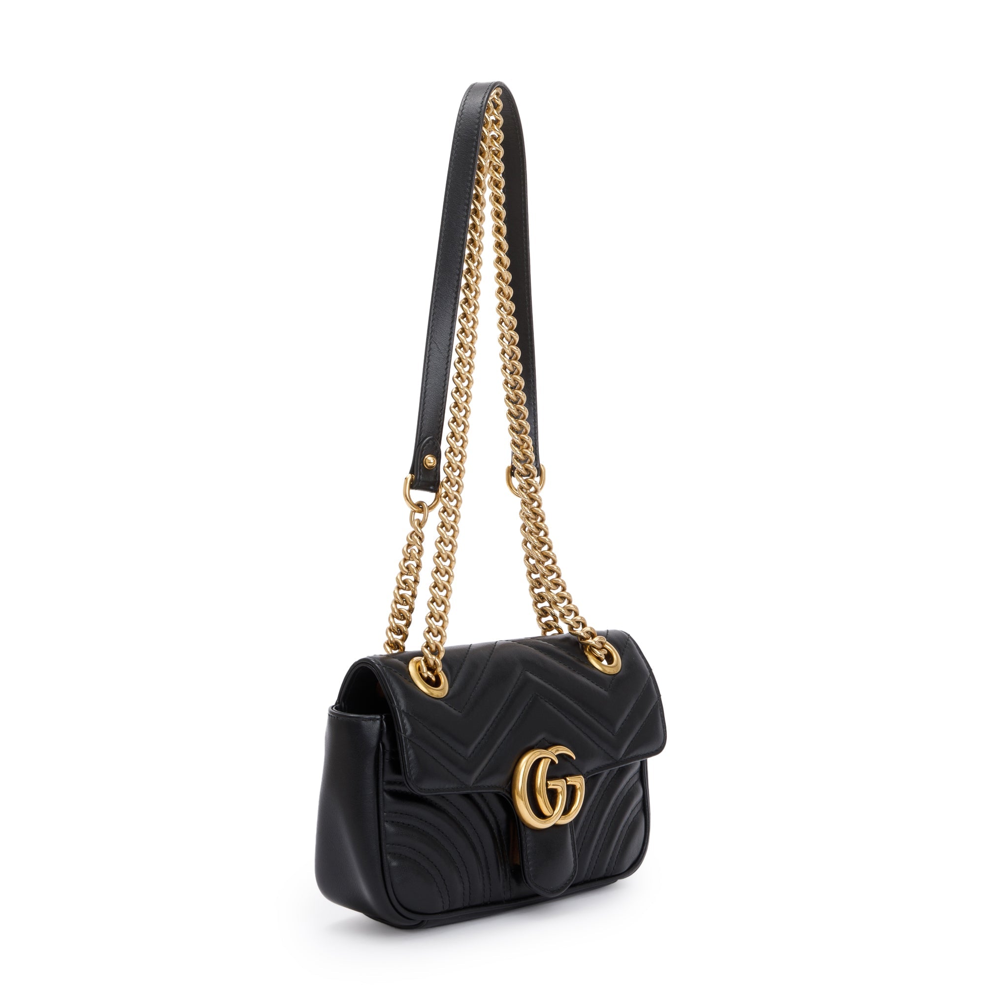 Gucci Black GG Marmont Matelasse Leather Mini Shoulder Bag