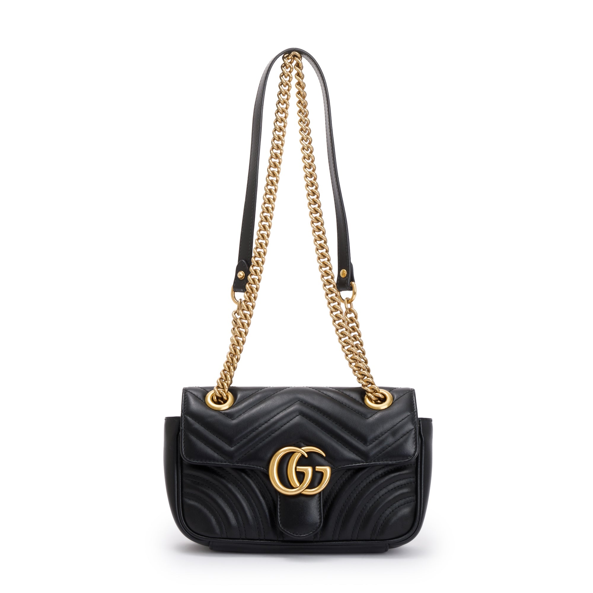 Gucci Black GG Marmont Matelasse Leather Mini Shoulder Bag